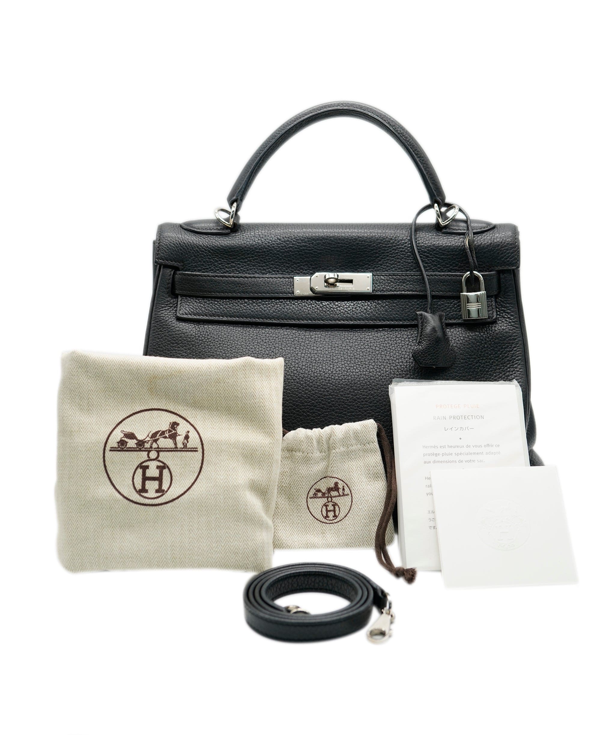 Hermès Hermès Kelly 32 Black Clemence PHW ASL9159