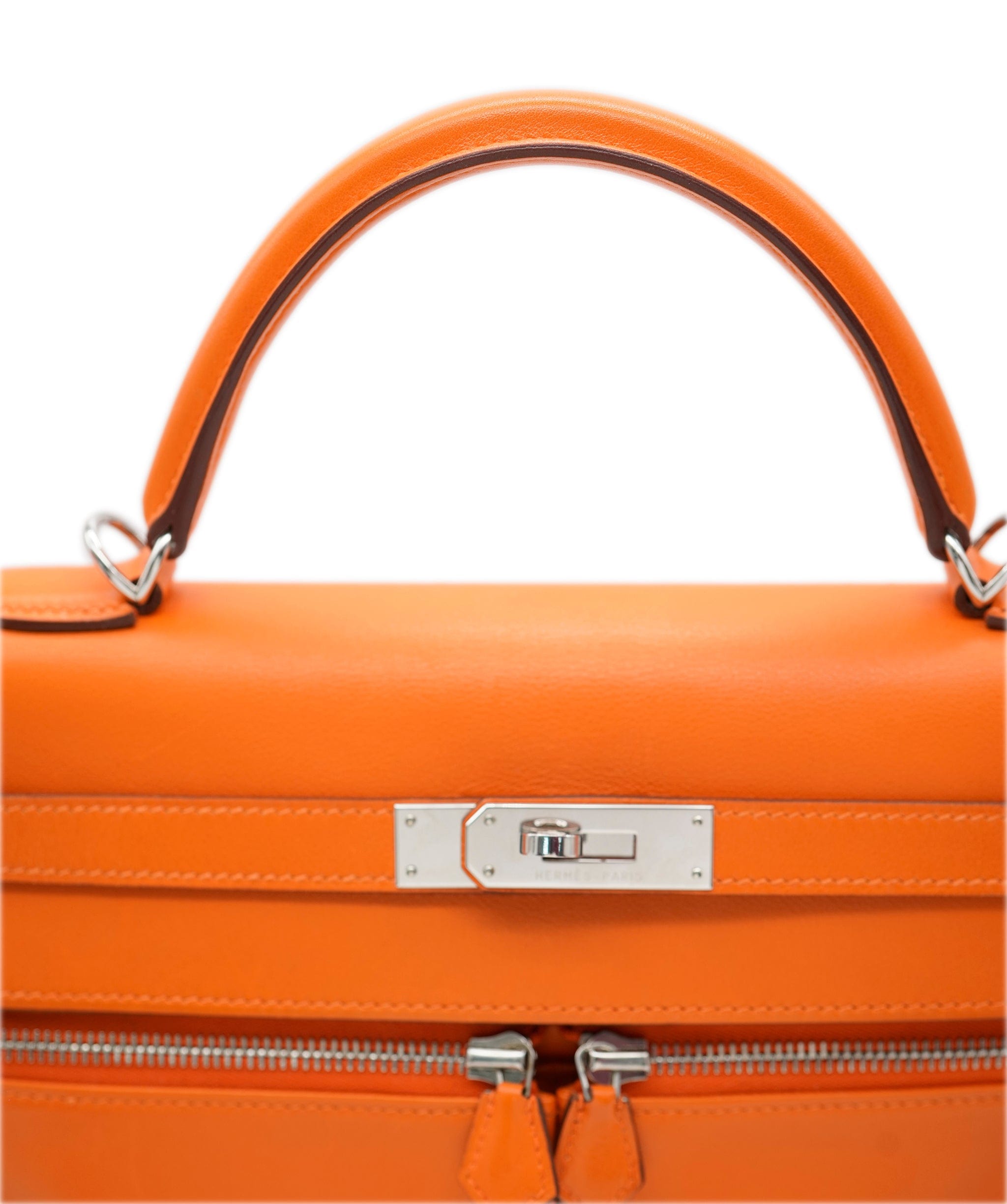 Hermès Hermès Kelly 32 Lakis Swift Orange PHW ASL2862