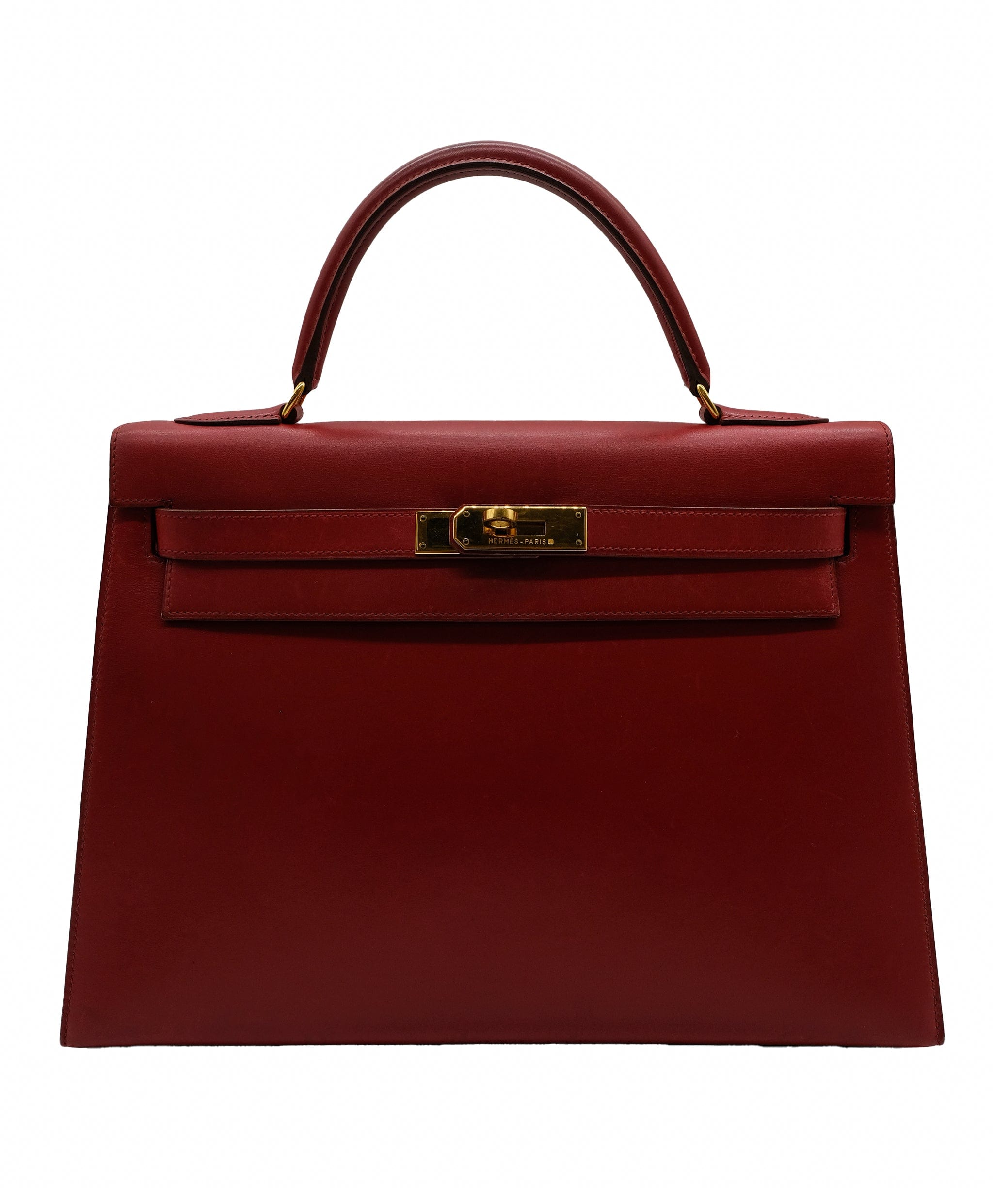 Hermès HERMES KELLY 32 RED BOXCALF HAND SHOULDER BAG 〇Y DXBS0089