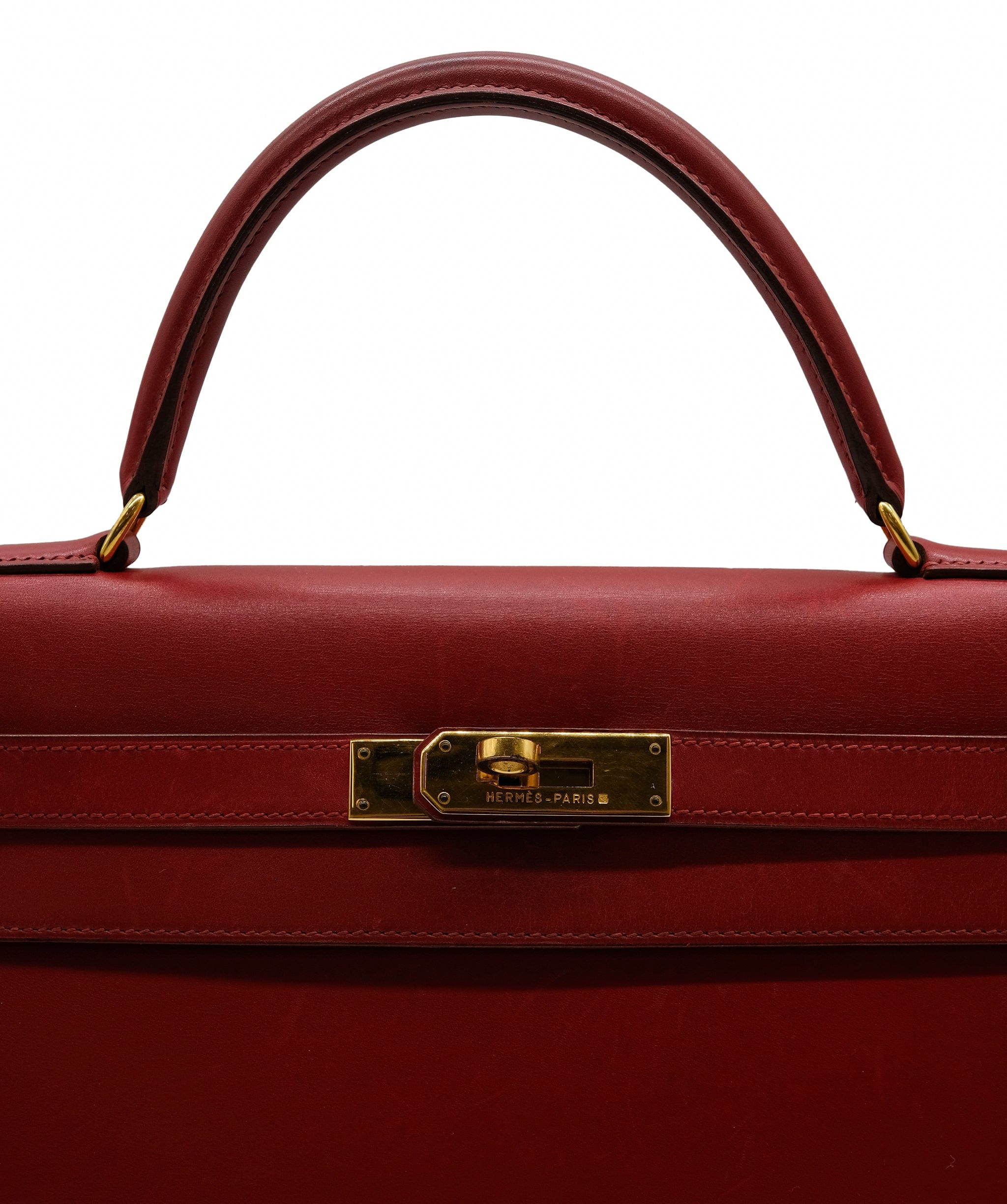 Hermès HERMES KELLY 32 RED BOXCALF HAND SHOULDER BAG 〇Y DXBS0089