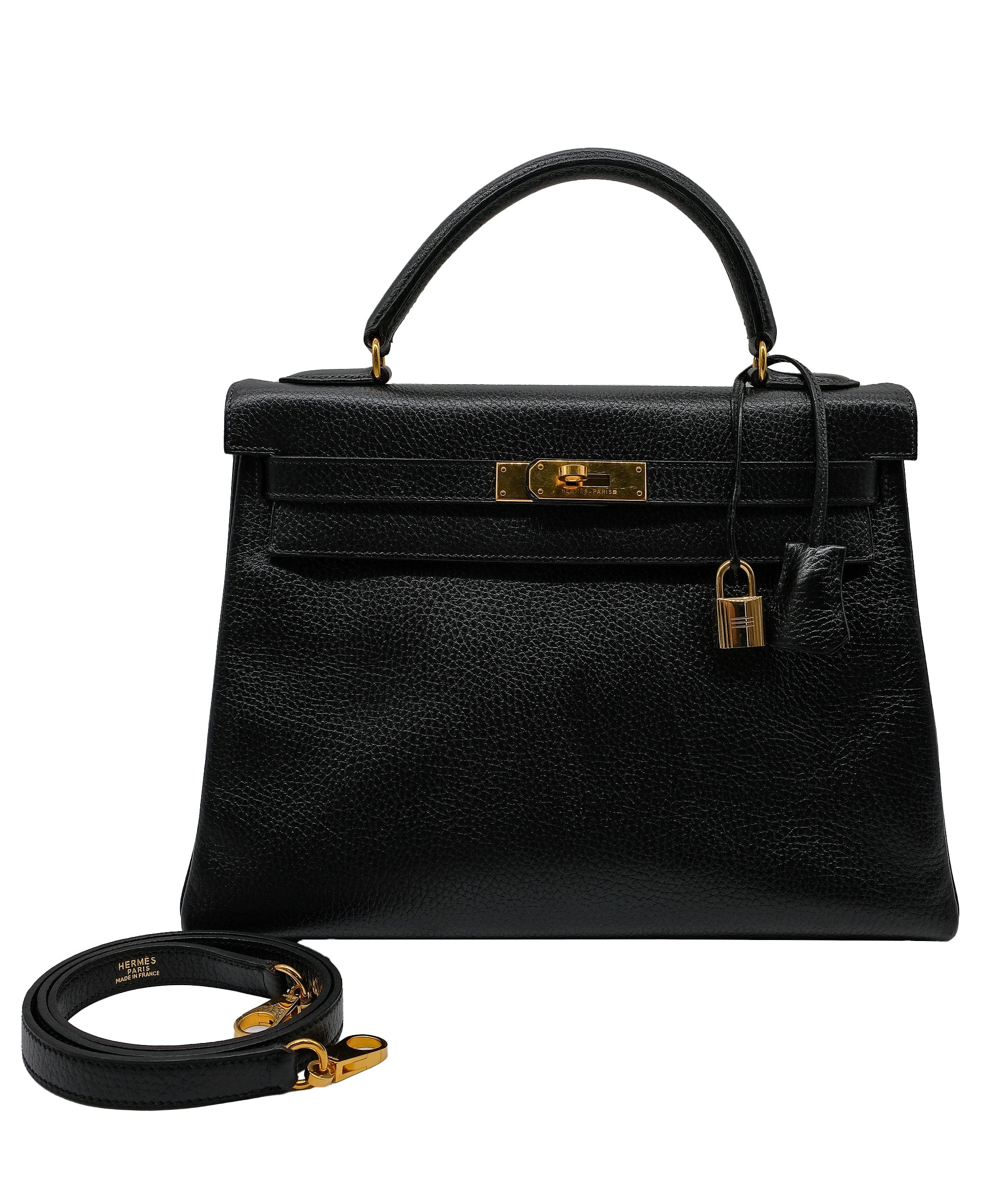 Hermès Hermes Kelly 32 Retourne Black Ardennes GHW Bag 〇X ASL10213