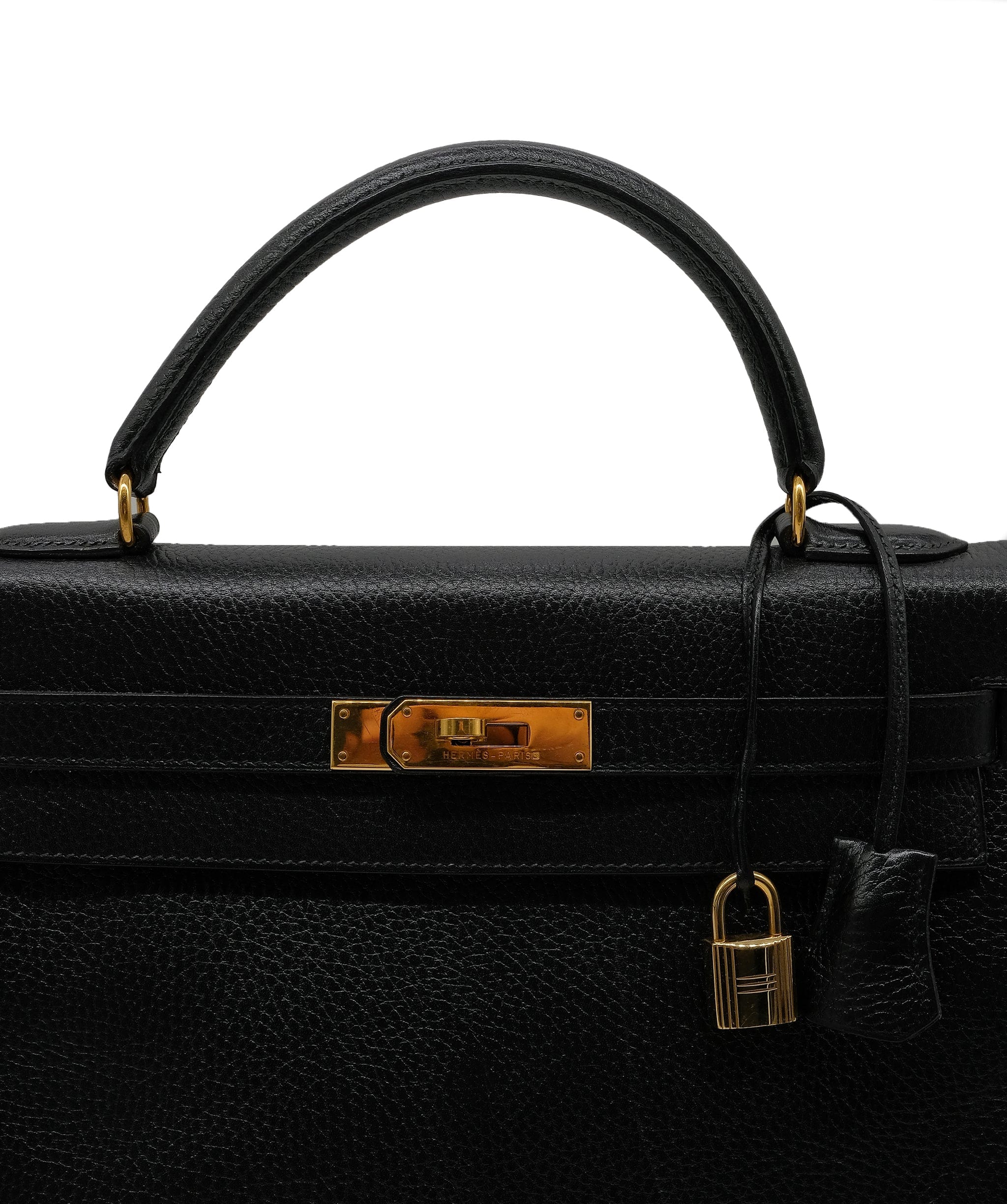 Hermès Hermes Kelly 32 Retourne Black Ardennes GHW Bag 〇X ASL10213