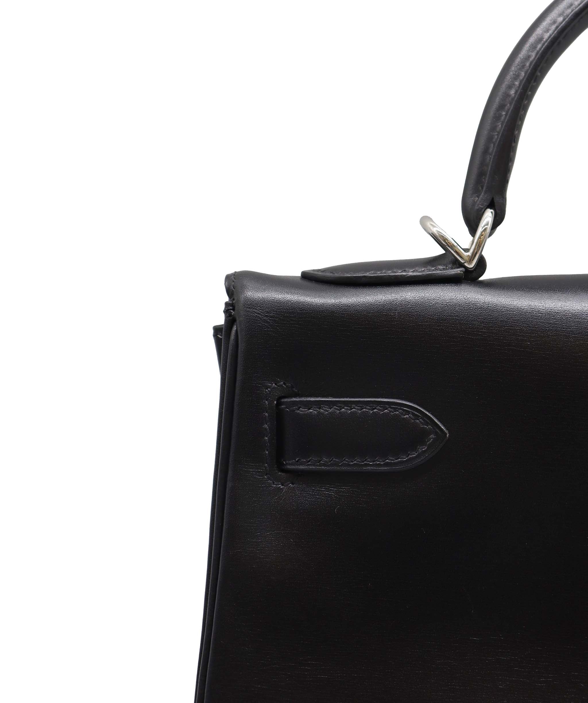 Hermès HERMES KELLY 32 RETOURNE BLACK BOXCALF HAND SHOULDER BAG □F SHW DXBS2221