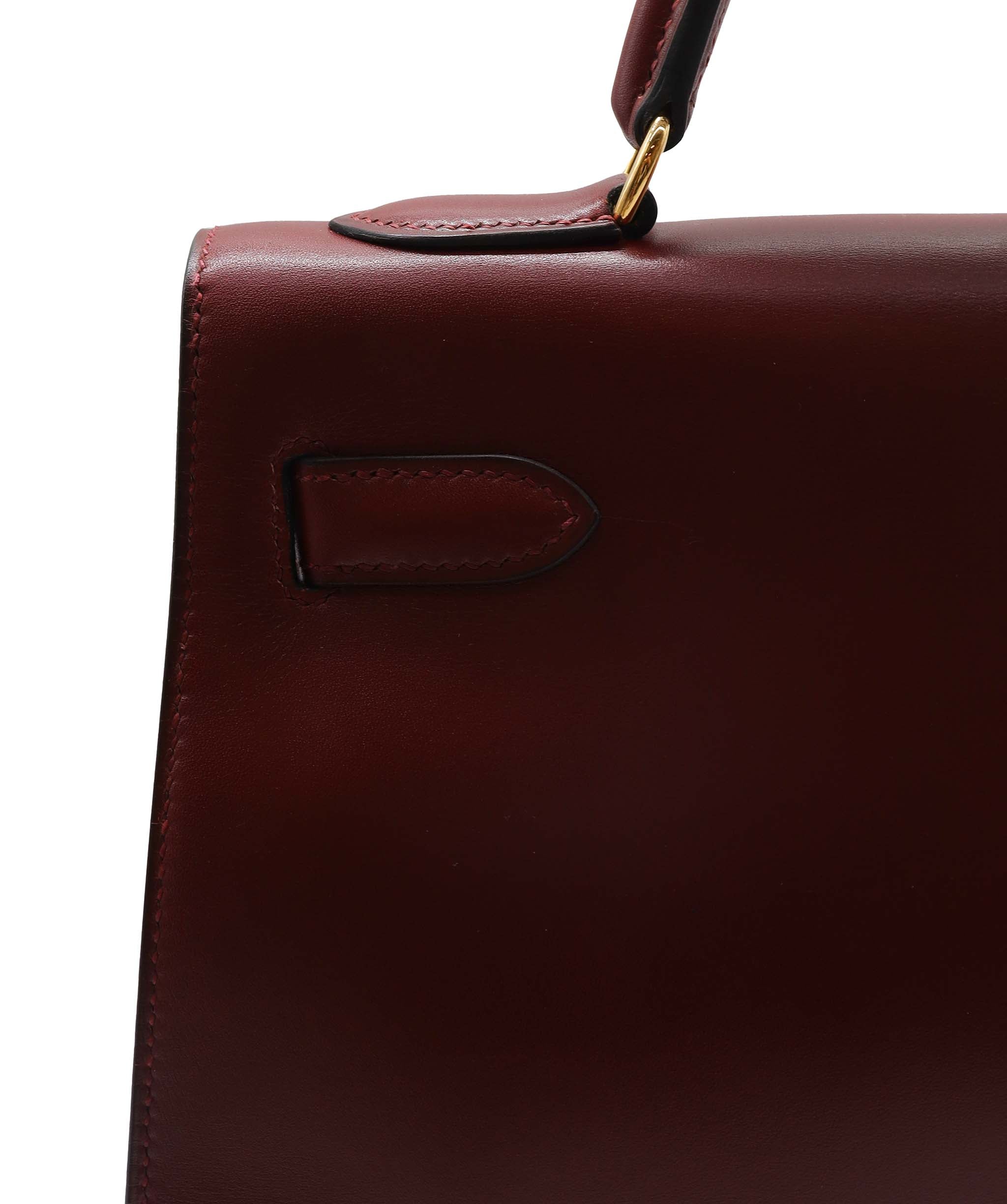 Hermès HERMES KELLY 32 ROUGE BOXCALF HAND SHOULDER BAG □D DXBS2201