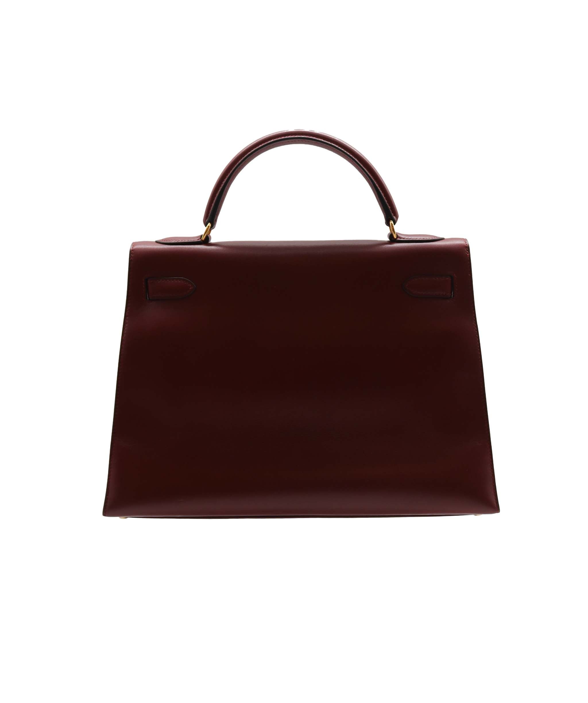 Hermès HERMES KELLY 32 ROUGE BOXCALF HAND SHOULDER BAG □D DXBS2201