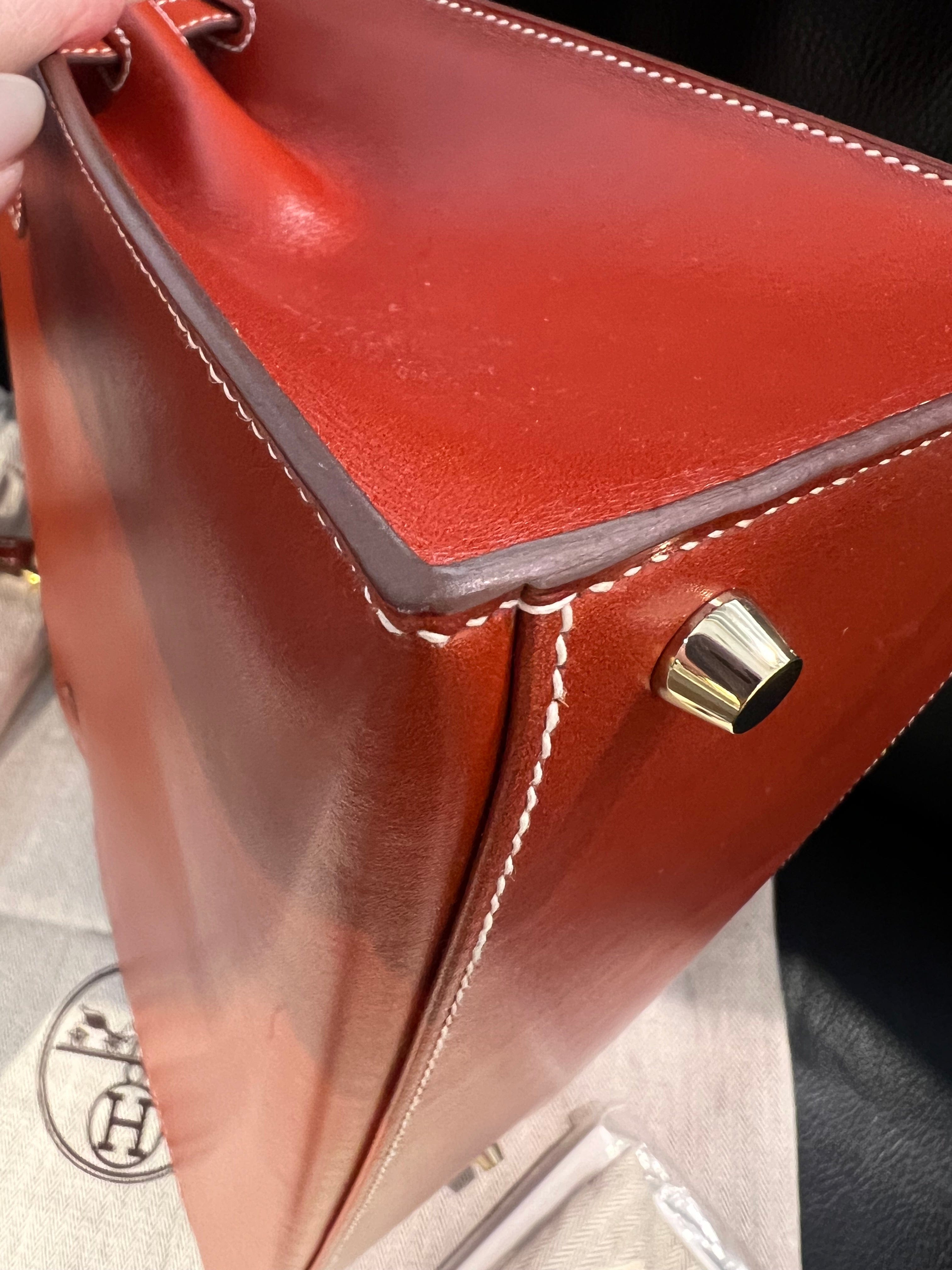 Hermès Hermes Kelly 32 Sellier Brique GHW #N SYC1176