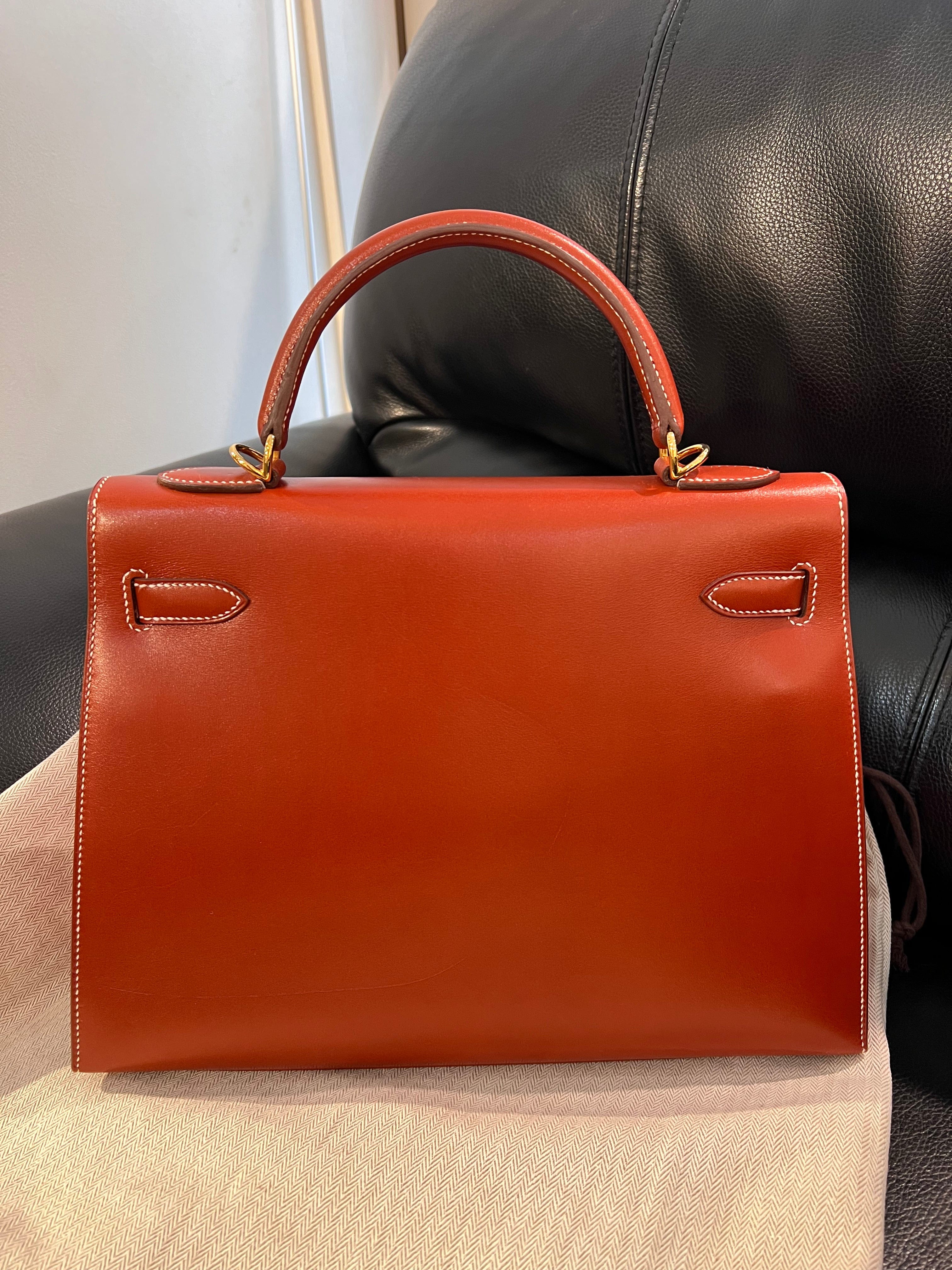 Hermès Hermes Kelly 32 Sellier Brique GHW #N SYC1176