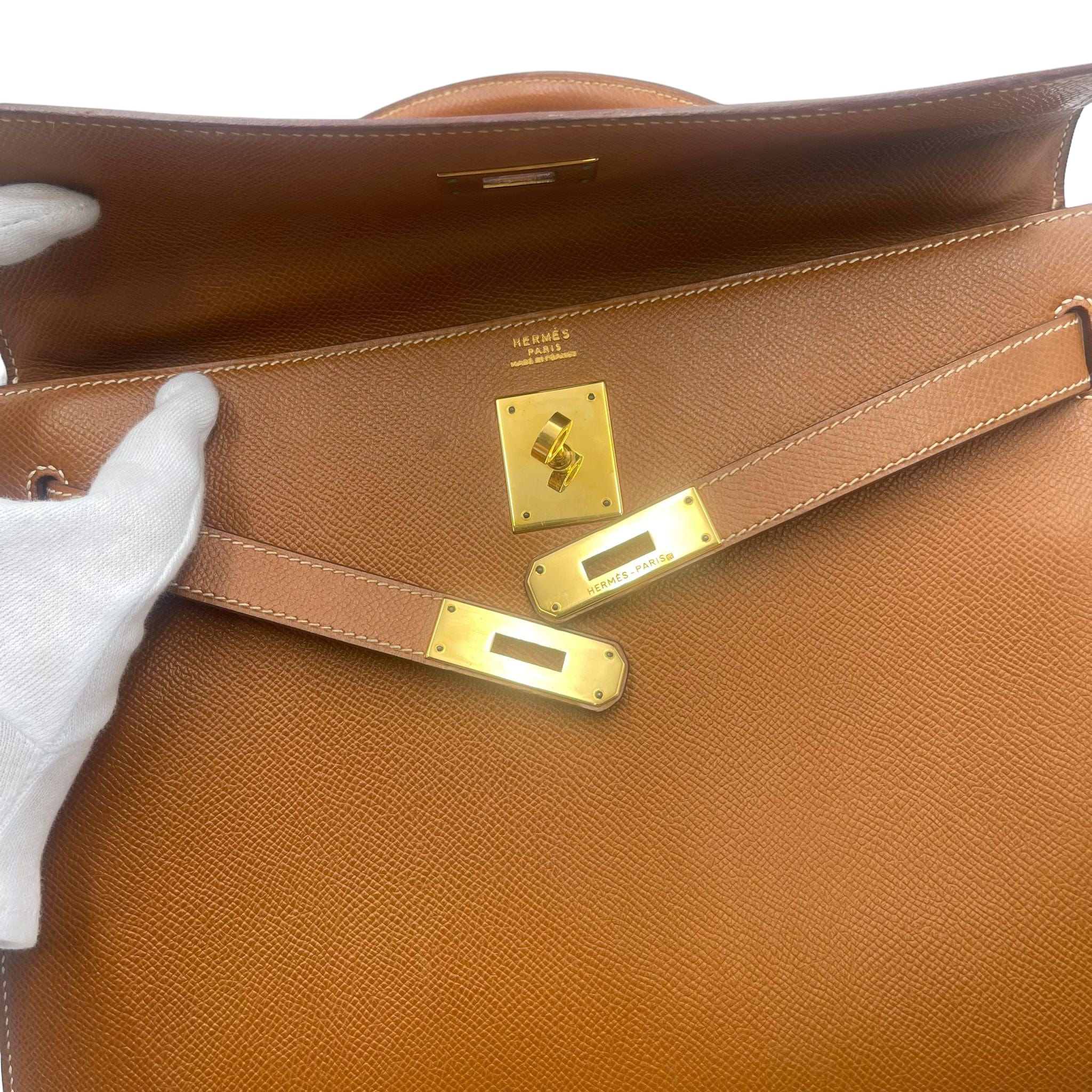 Hermès Hermès Kelly 32 Sellier Gold Courchevel GHW #U ASL10215