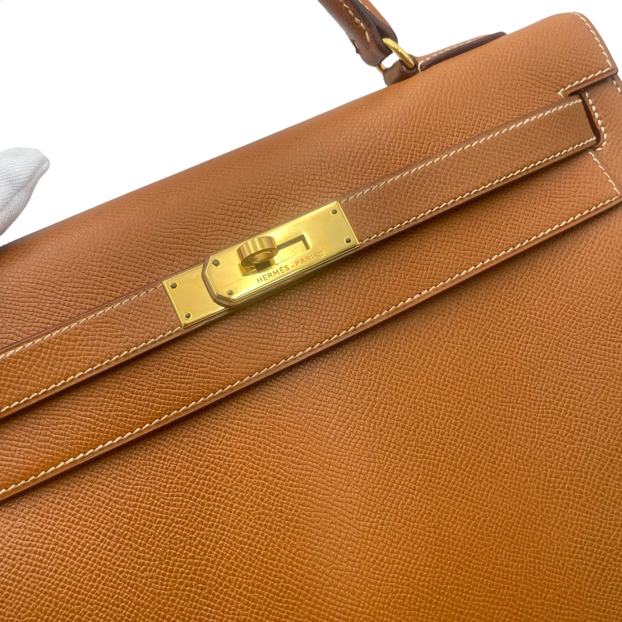 Hermès Hermès Kelly 32 Sellier Gold Courchevel GHW #U ASL10215