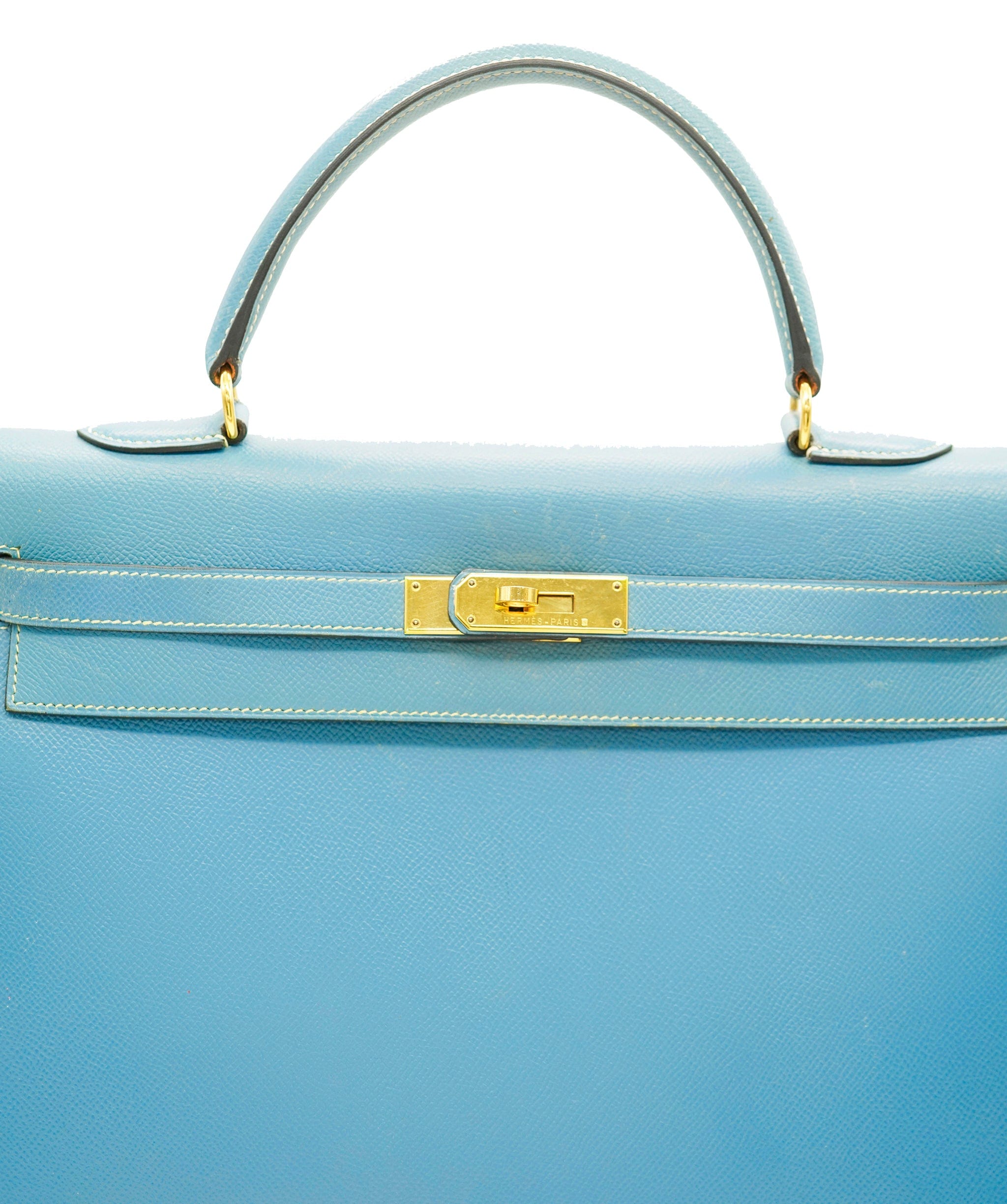 Hermès Hermes Kelly 35 Blue Jeans With GHW  ALC1742