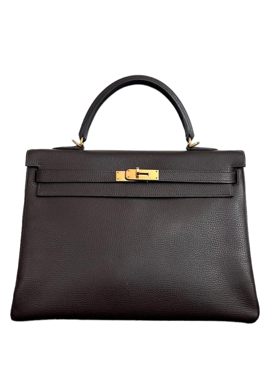 Hermès Hermes Kelly 35 Havanne Vache Liegee GHW #J SKCY003