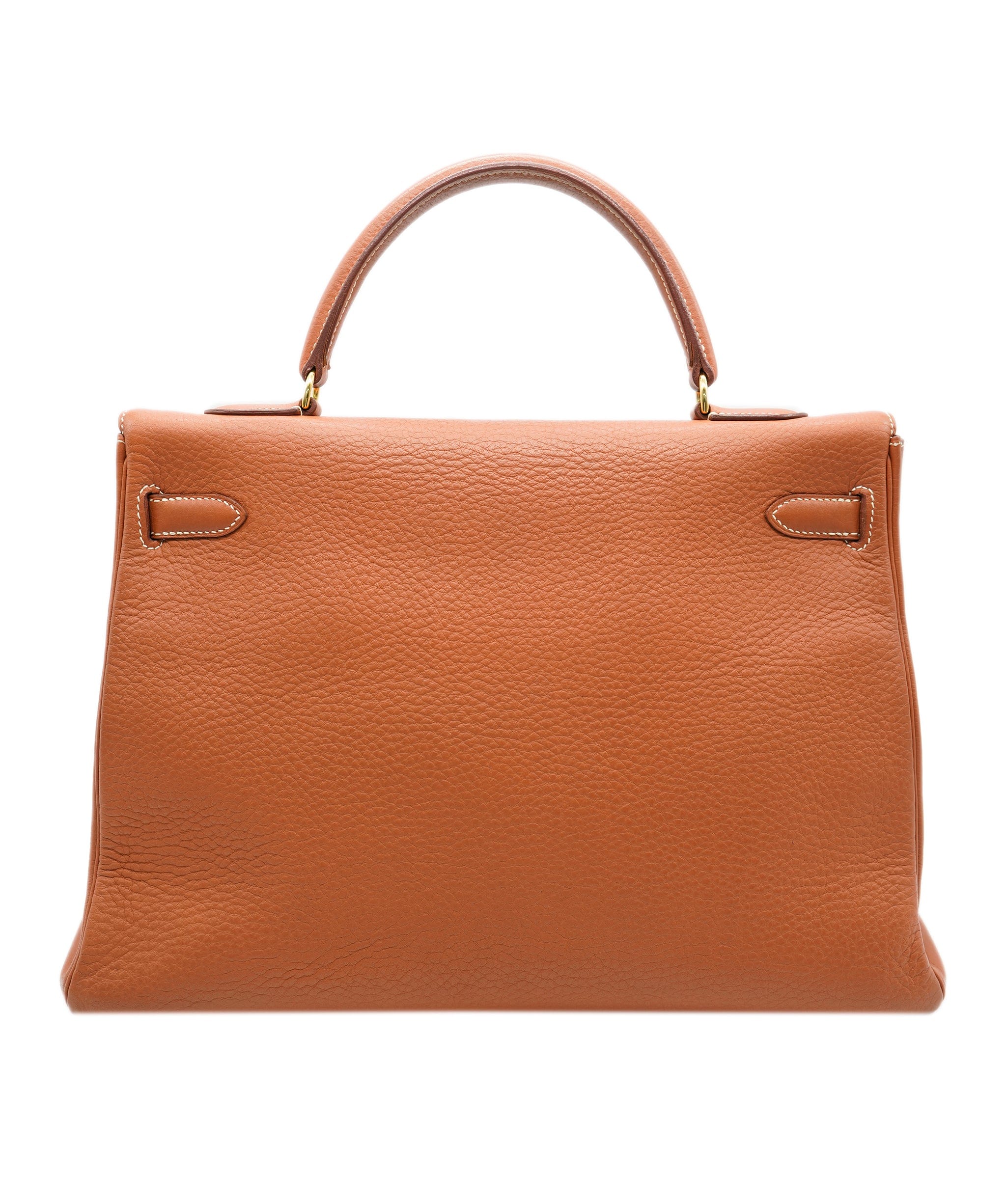 Hermès Hermes Kelly 35 Taurillon Clemence cognac C carved RJL1936