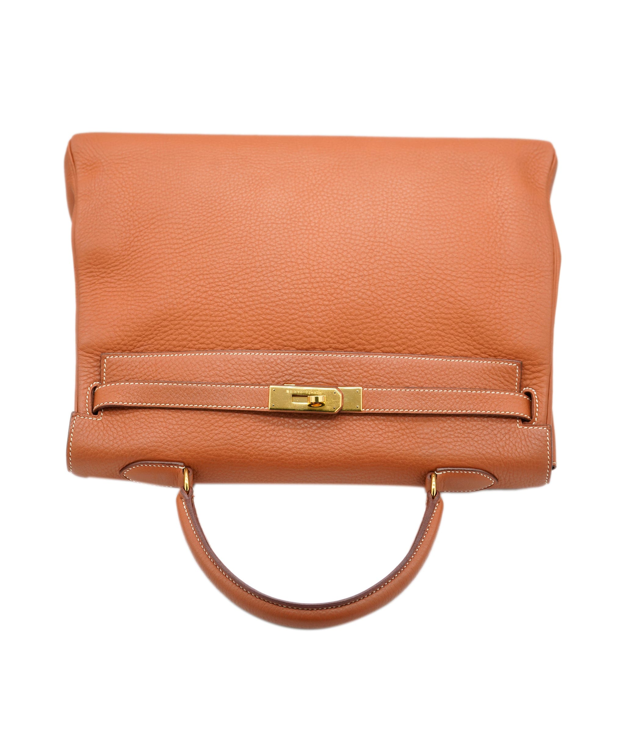 Hermès Hermes Kelly 35 Taurillon Clemence cognac C carved RJL1936