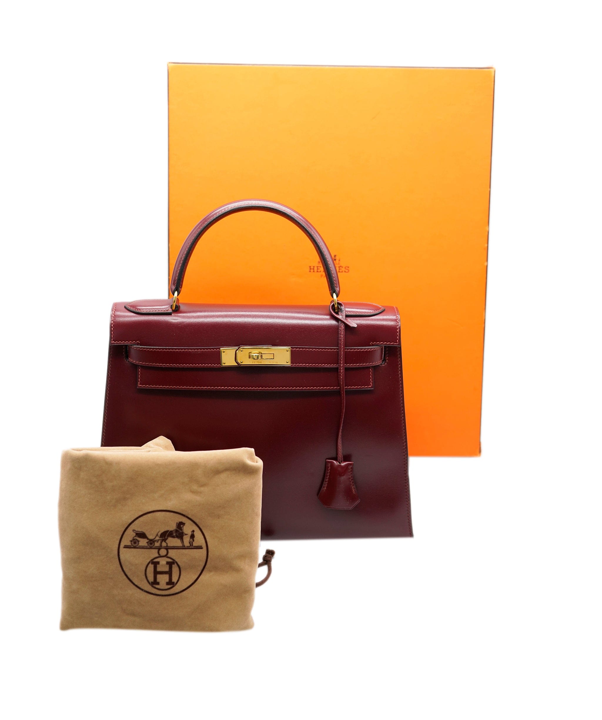 Hermès Hermes Kelly box rouge h28  ASL10291