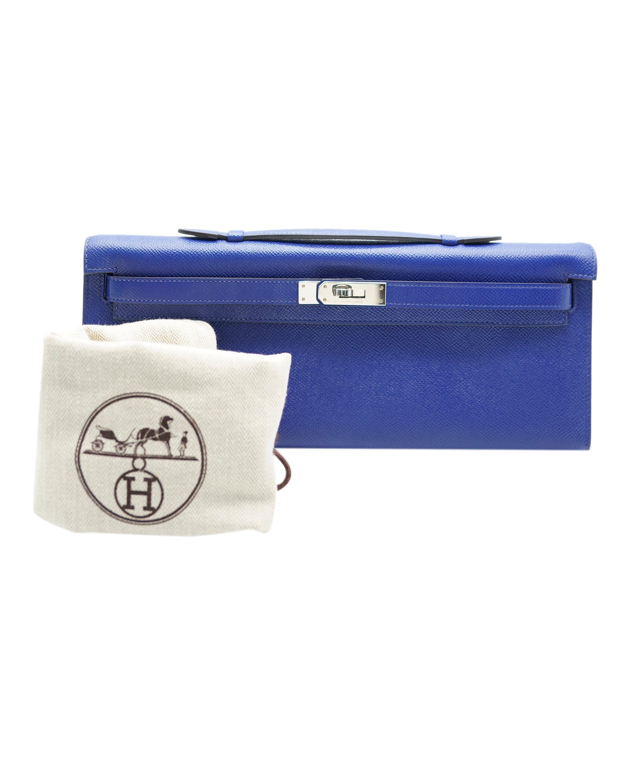 Hermès Hermes Kelly Cut Blue Electric Epsom PHW #R SKL1678