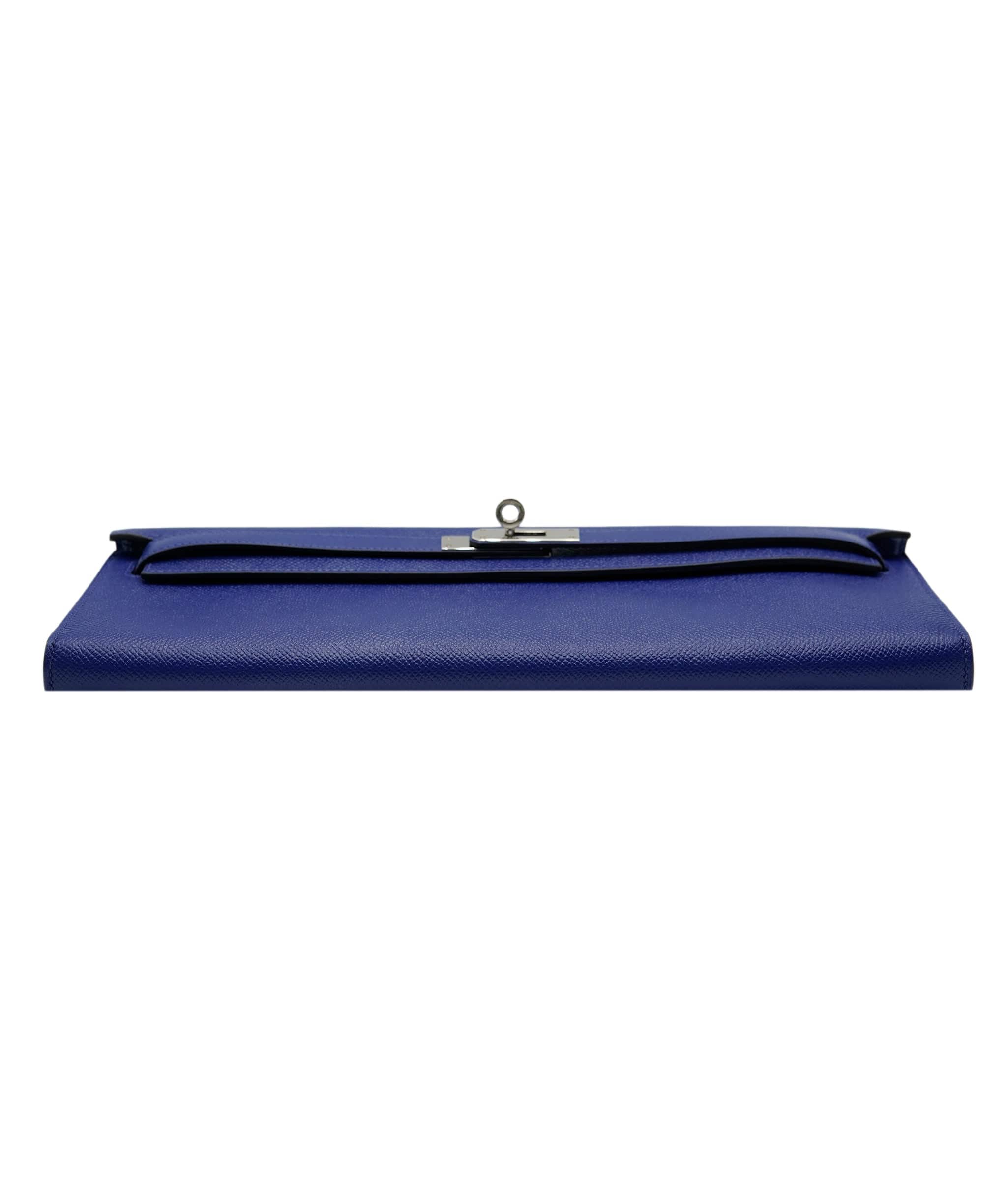 Hermès Hermes Kelly Cut Blue Electric Epsom PHW #R SKL1678