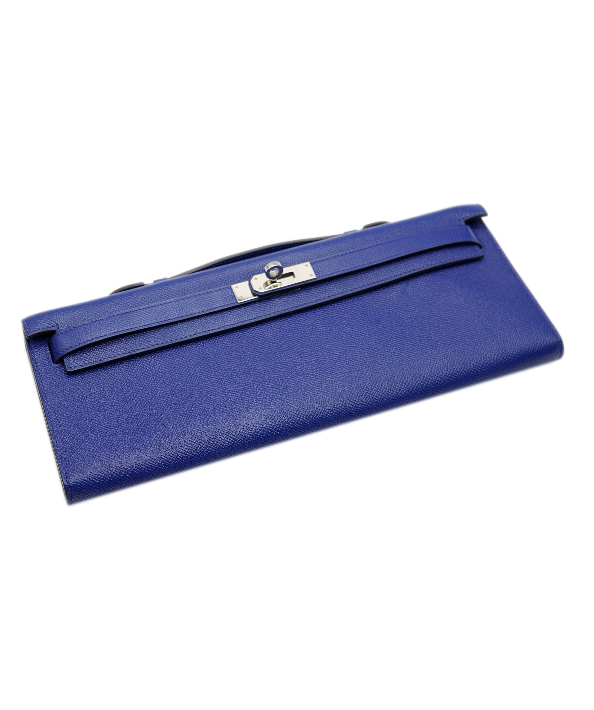 Hermès Hermes Kelly Cut Blue Electric Epsom PHW #R SKL1678