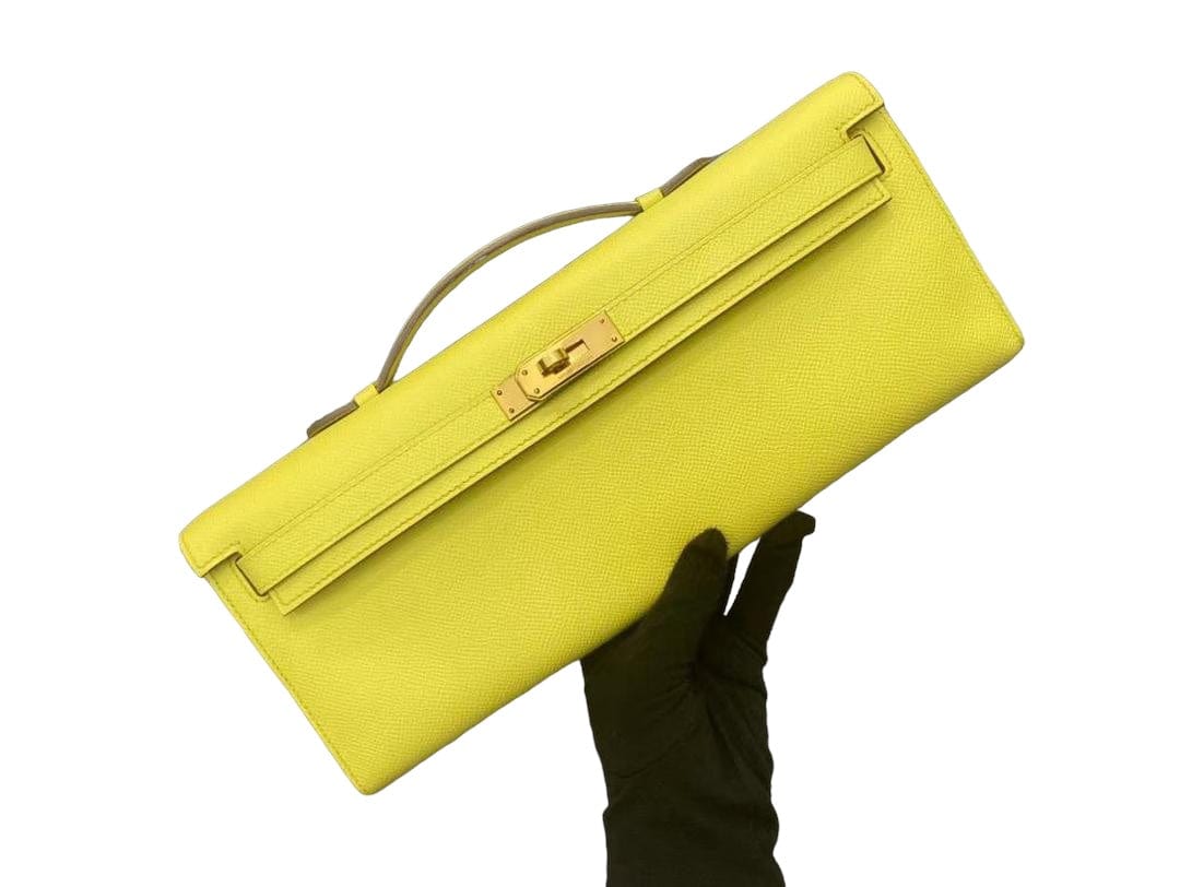 Hermès Hermes Kelly Cut Lime Epsom GHW #Q SKC1482