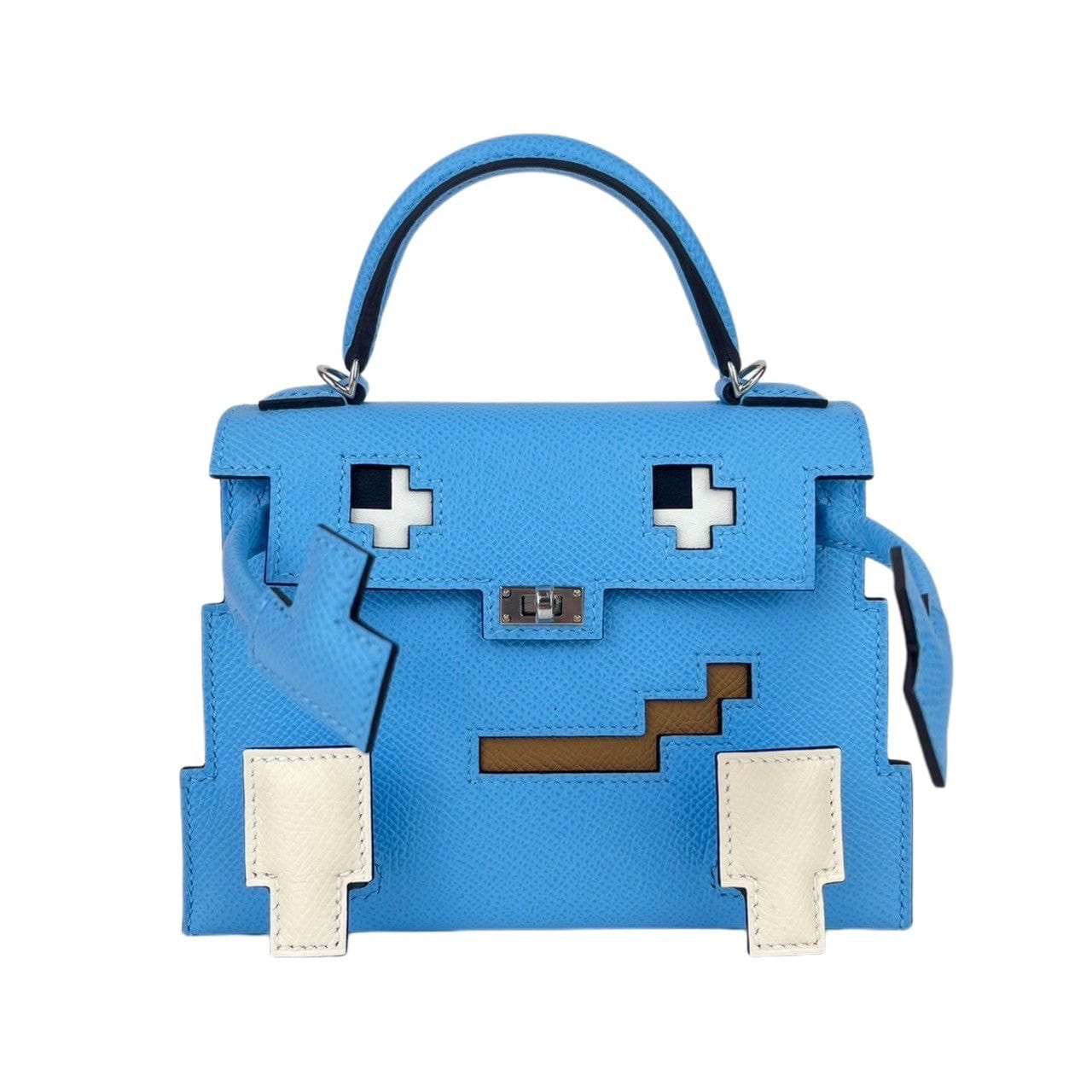 Hermès Hermes Kelly Picto Blue Celeste/Nata/Biscuit Epsom PHW #U SKCB-082255