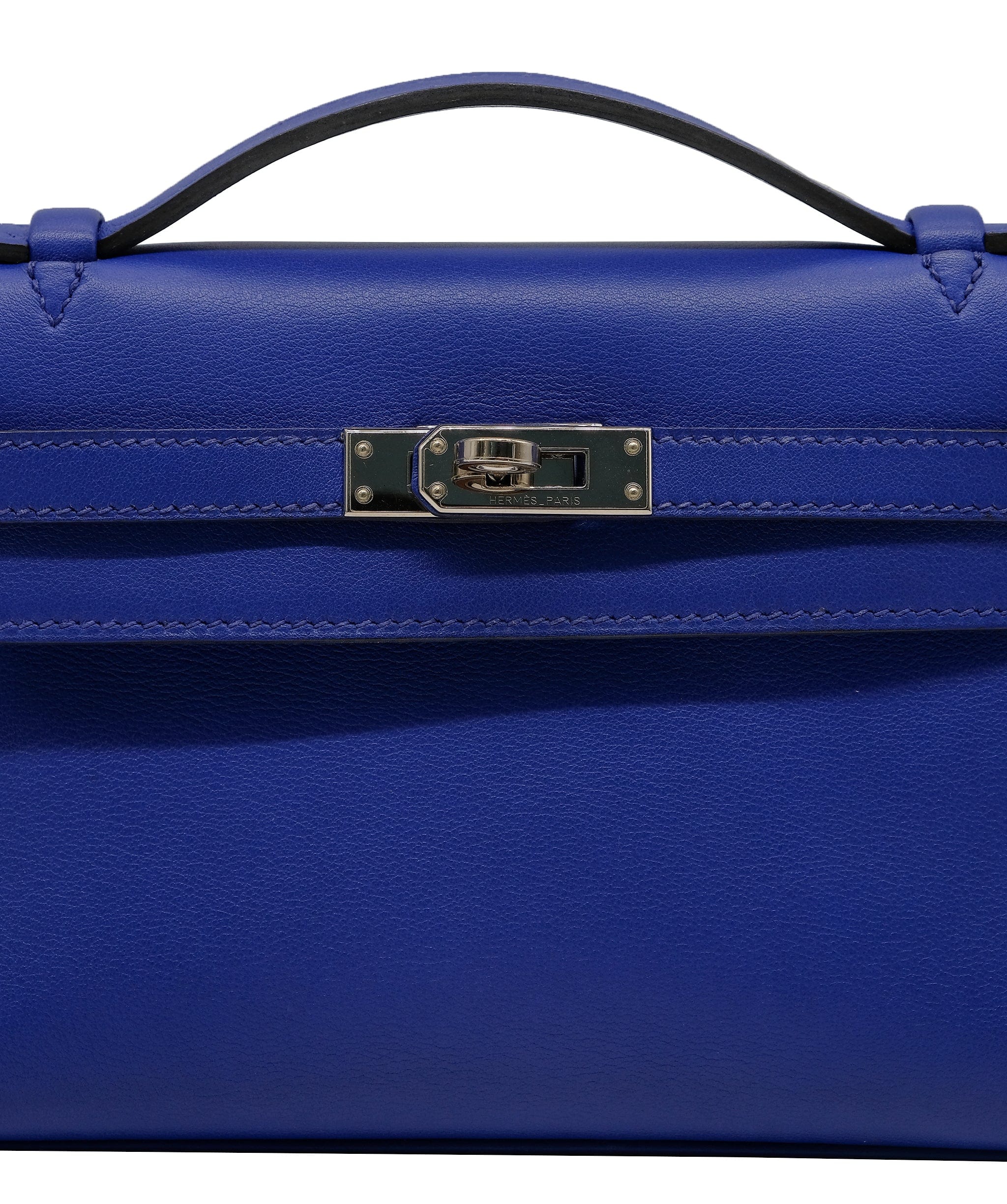 Hermès Hermes Kelly Pochette Blue Electric Swift PHW #O SKC1216