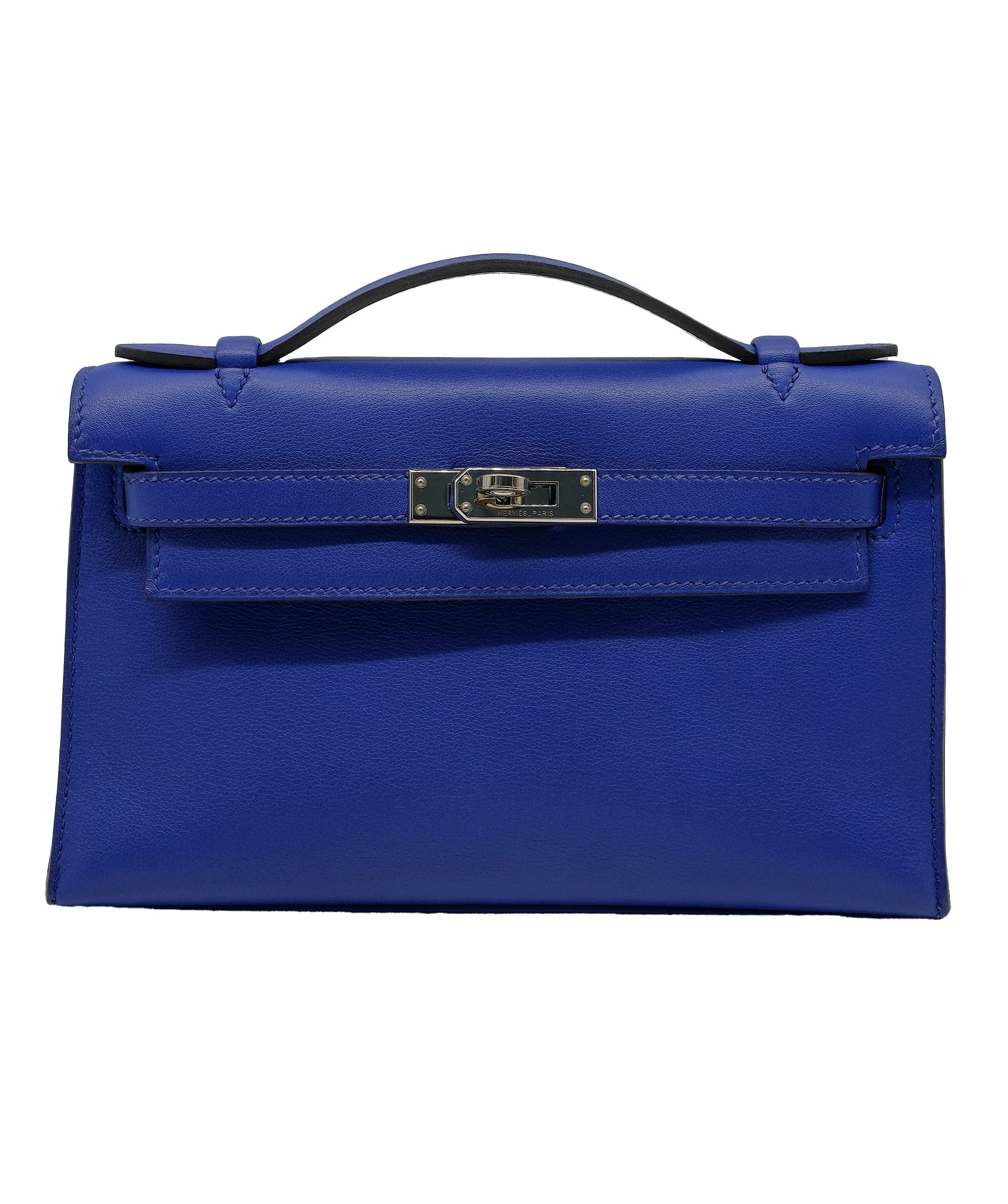 Hermès Hermes Kelly Pochette Blue Electric Swift PHW #O SKC1216