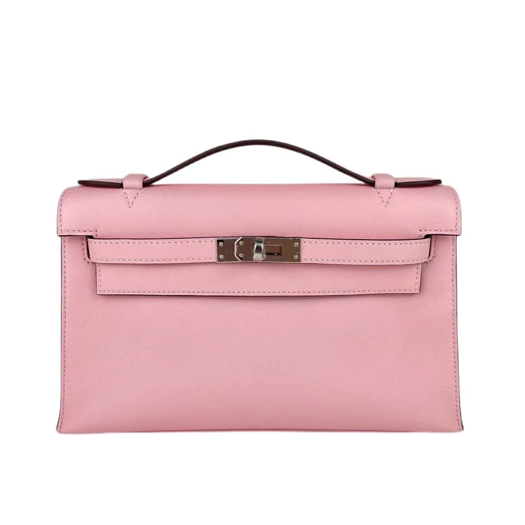 Hermès Hermes Kelly Pochette Rose Sakura Swift PHW #Z SKCB-093747