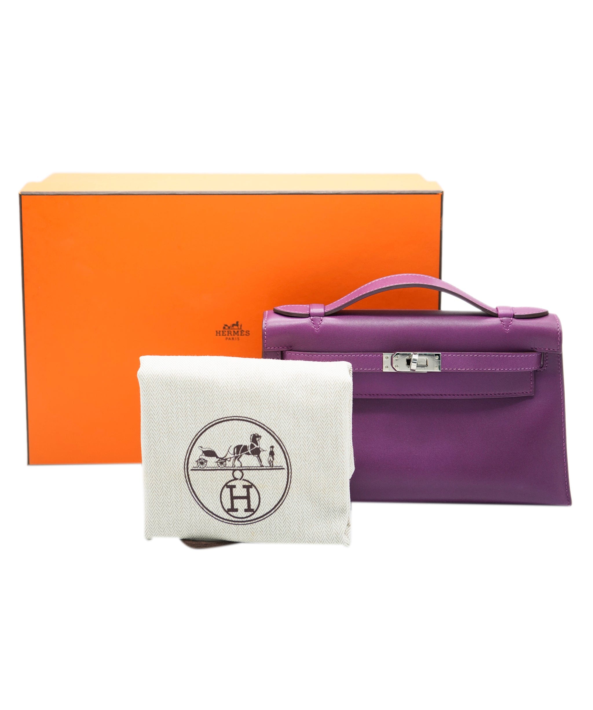 Hermès Hermès Kelly Pochette Violet Tadelakt PHW #M ASL10555