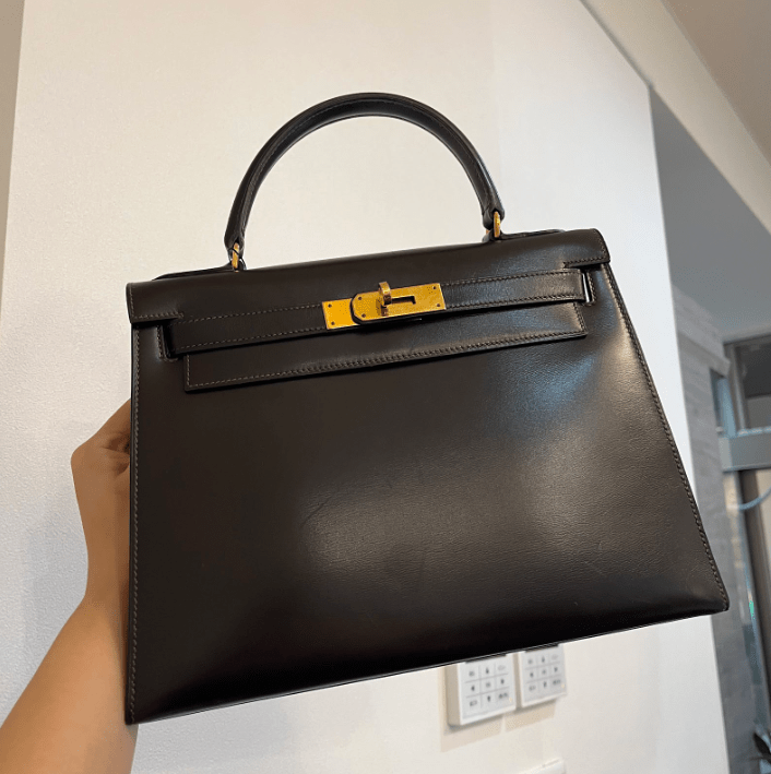 Hermès Hermes Kelly Sellier 28 Ebene Boxcalf GHW #i ASL8701