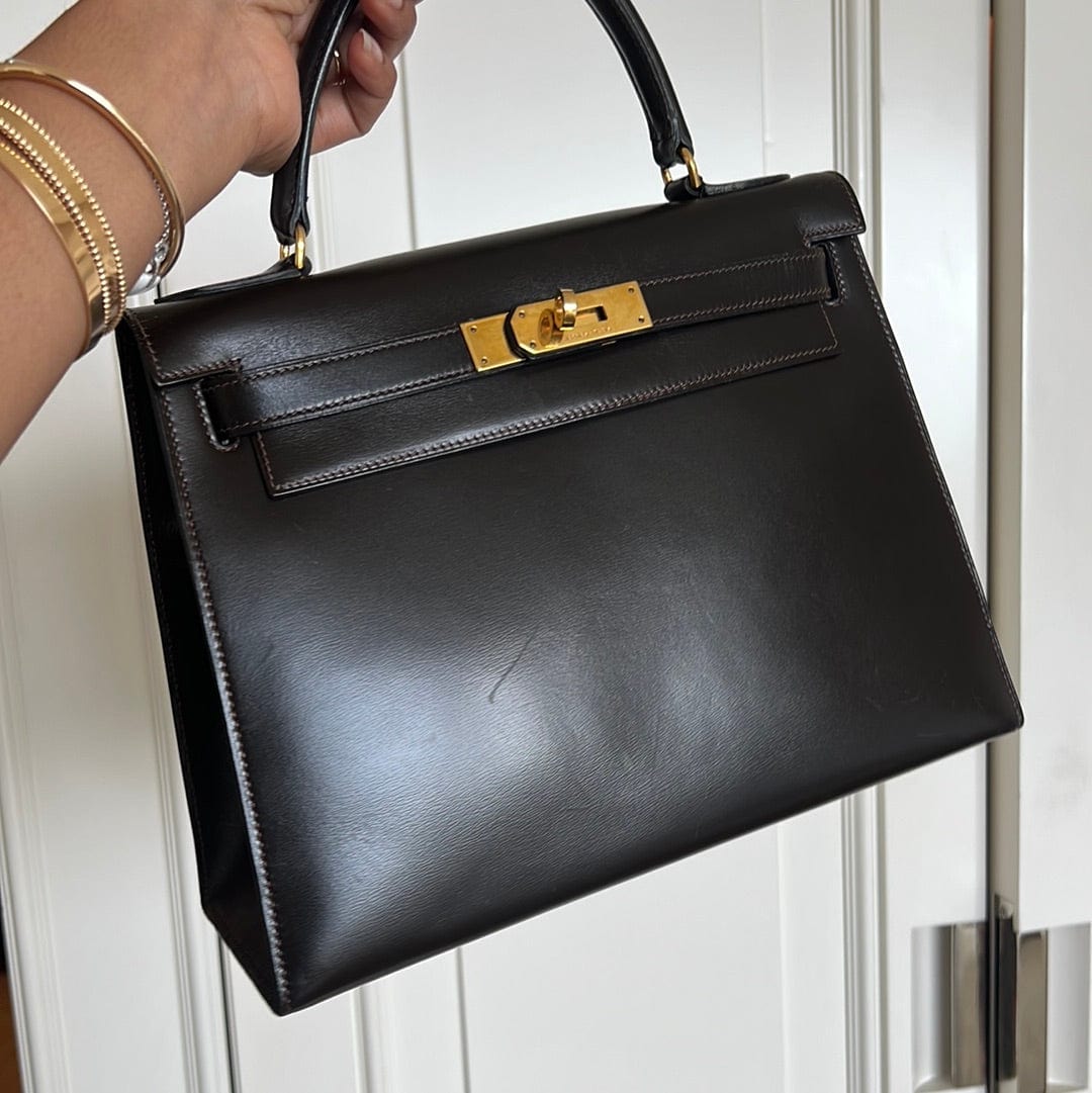 Hermès Hermes Kelly Sellier 28 Ebene Boxcalf GHW #i ASL8701