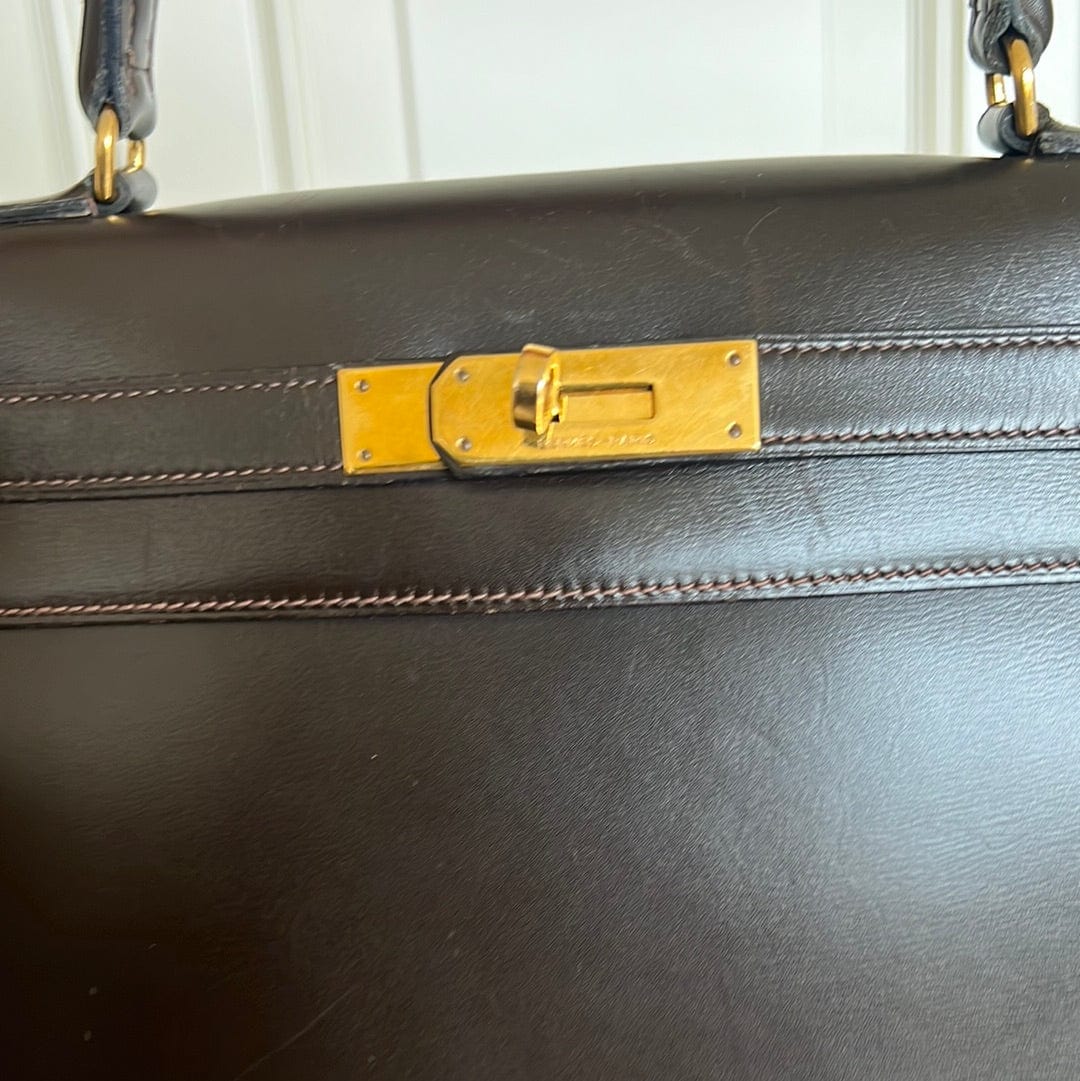 Hermès Hermes Kelly Sellier 28 Ebene Boxcalf GHW #i ASL8701