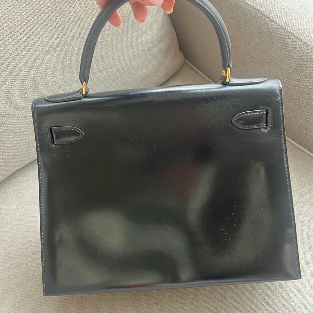 Hermès Hermes Kelly Sellier 28 Ebene Boxcalf GHW #i ASL8701