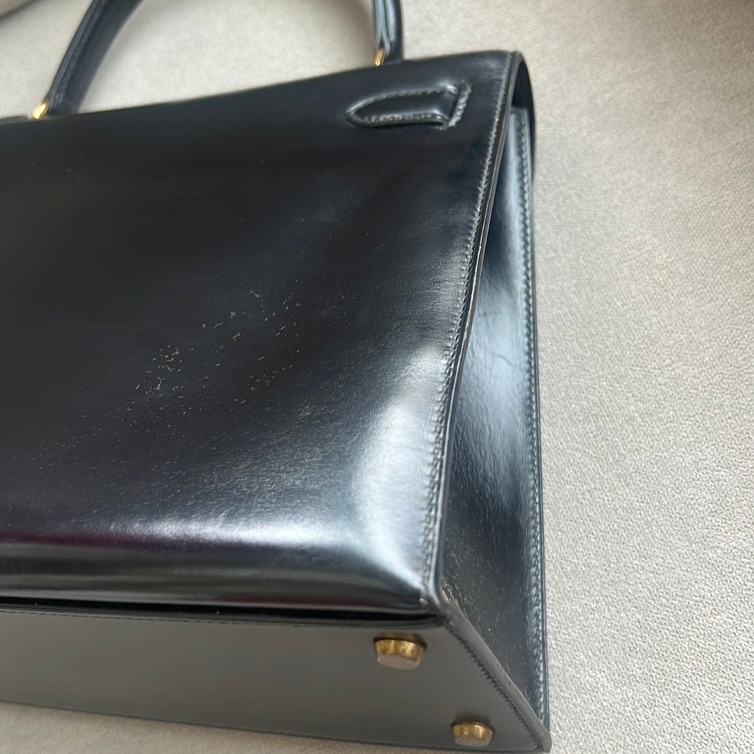 Hermès Hermes Kelly Sellier 28 Ebene Boxcalf GHW #i ASL8701