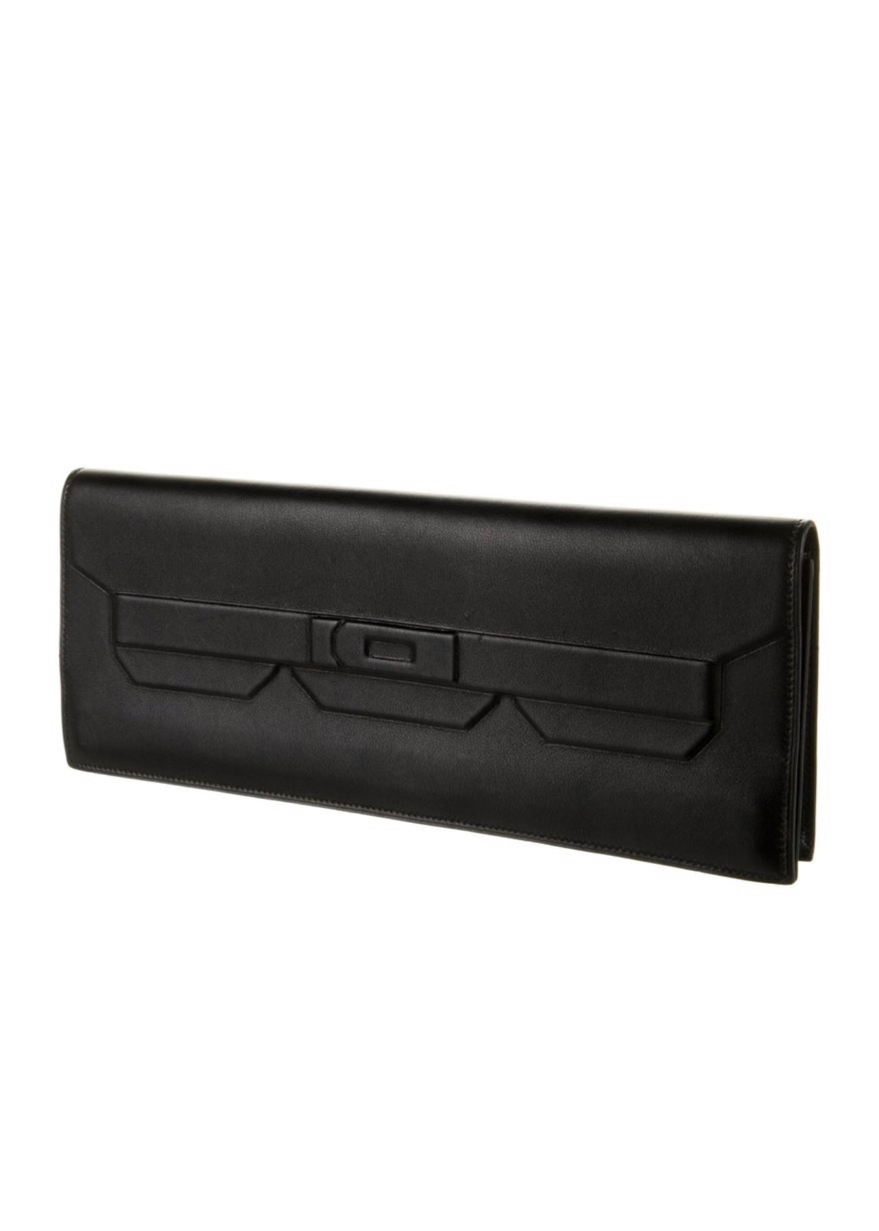 Hermès Hermes Kelly Shadow Clutch Black Evercalf #M SKC1634