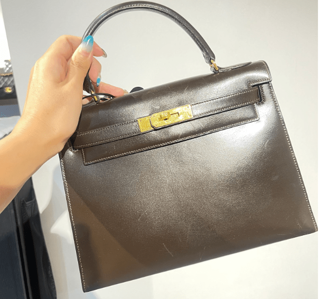 Hermès Hermes Kelly28 Boxcalf brown ?I stamp / No strap ASL8701