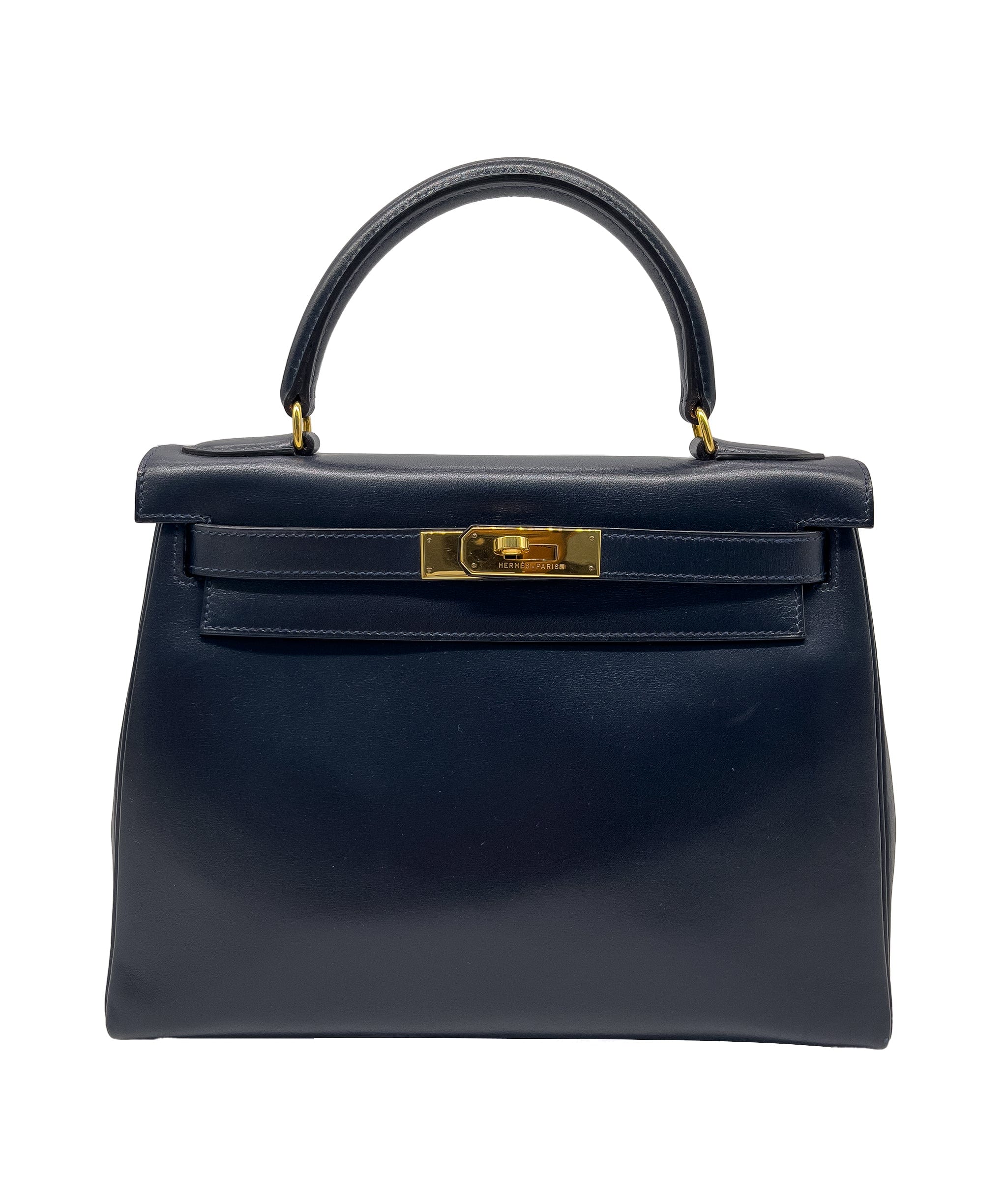 Hermès HERMES Kelly28 boxcalf navy 〇X ASL10311