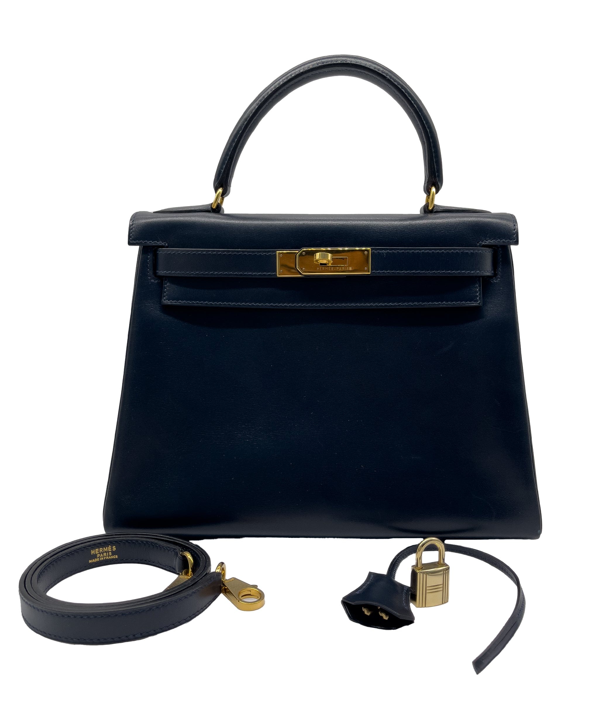 Hermès HERMES Kelly28 boxcalf navy 〇X ASL10311