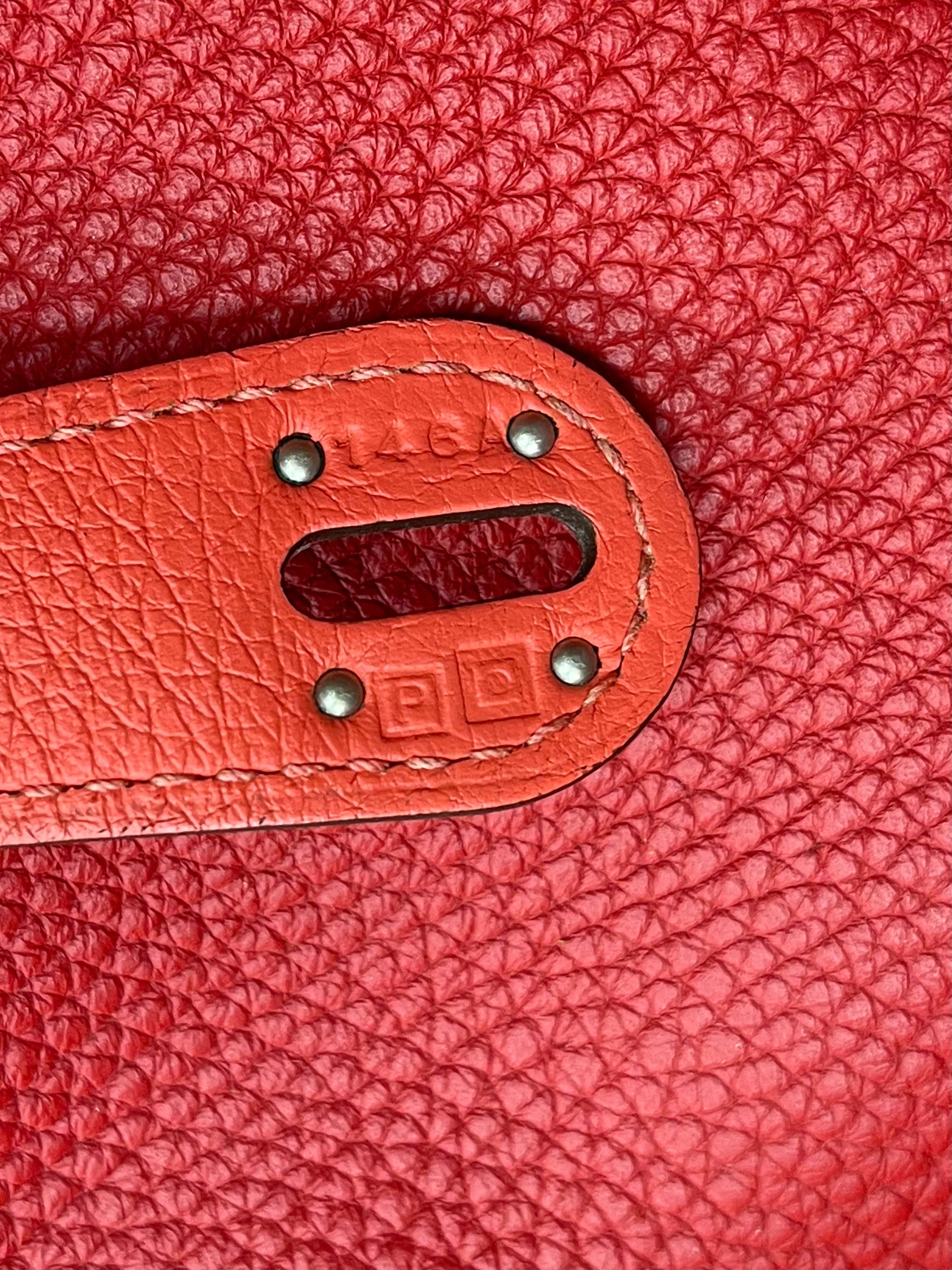 Hermès Hermès Lindy 30 Eclat Rouge Casaque / Rose Jaipur PHW #P ASL10628