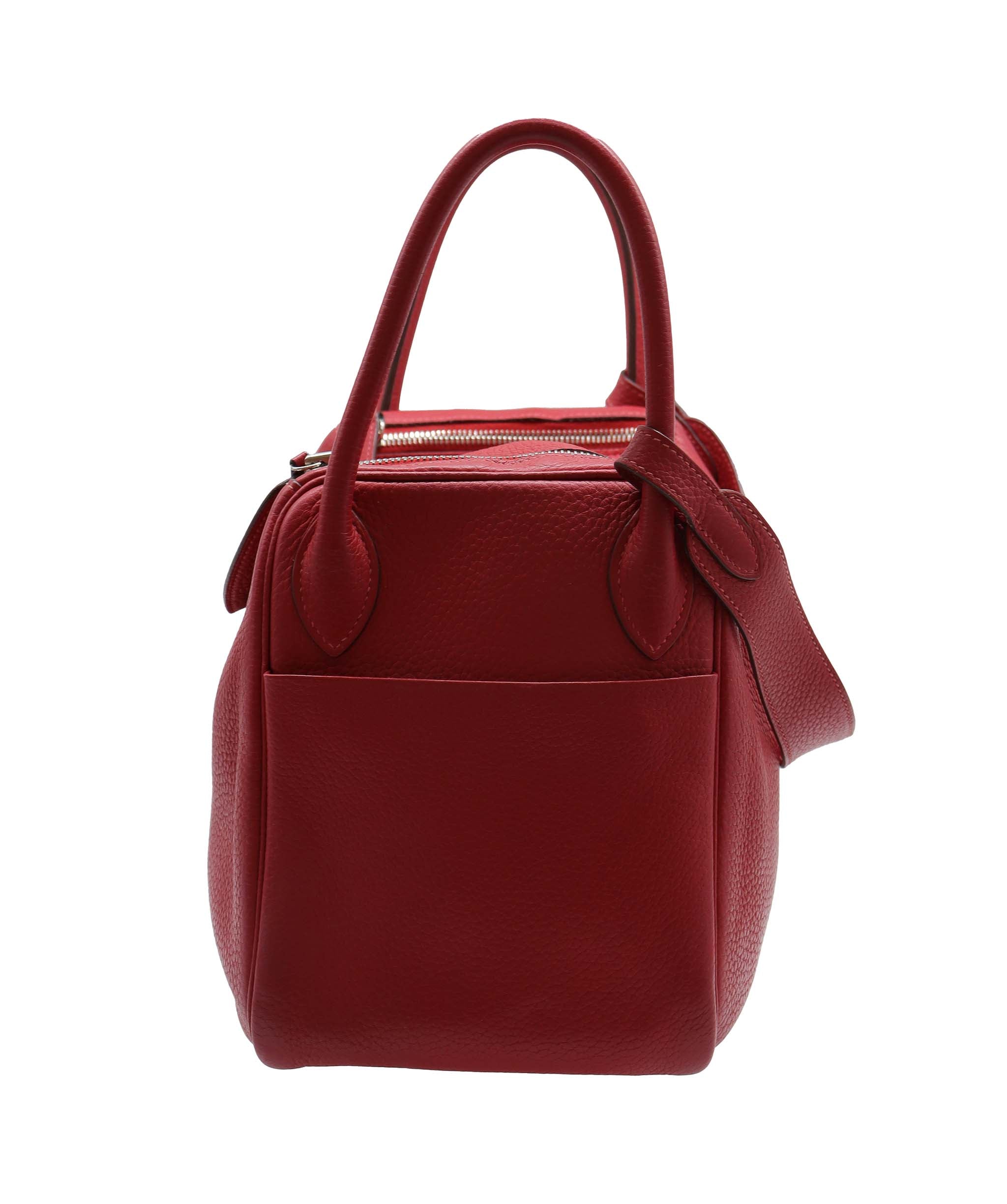 Hermès Hermes Lindy 30 Rouge Clemence PHW #T DXBA0068