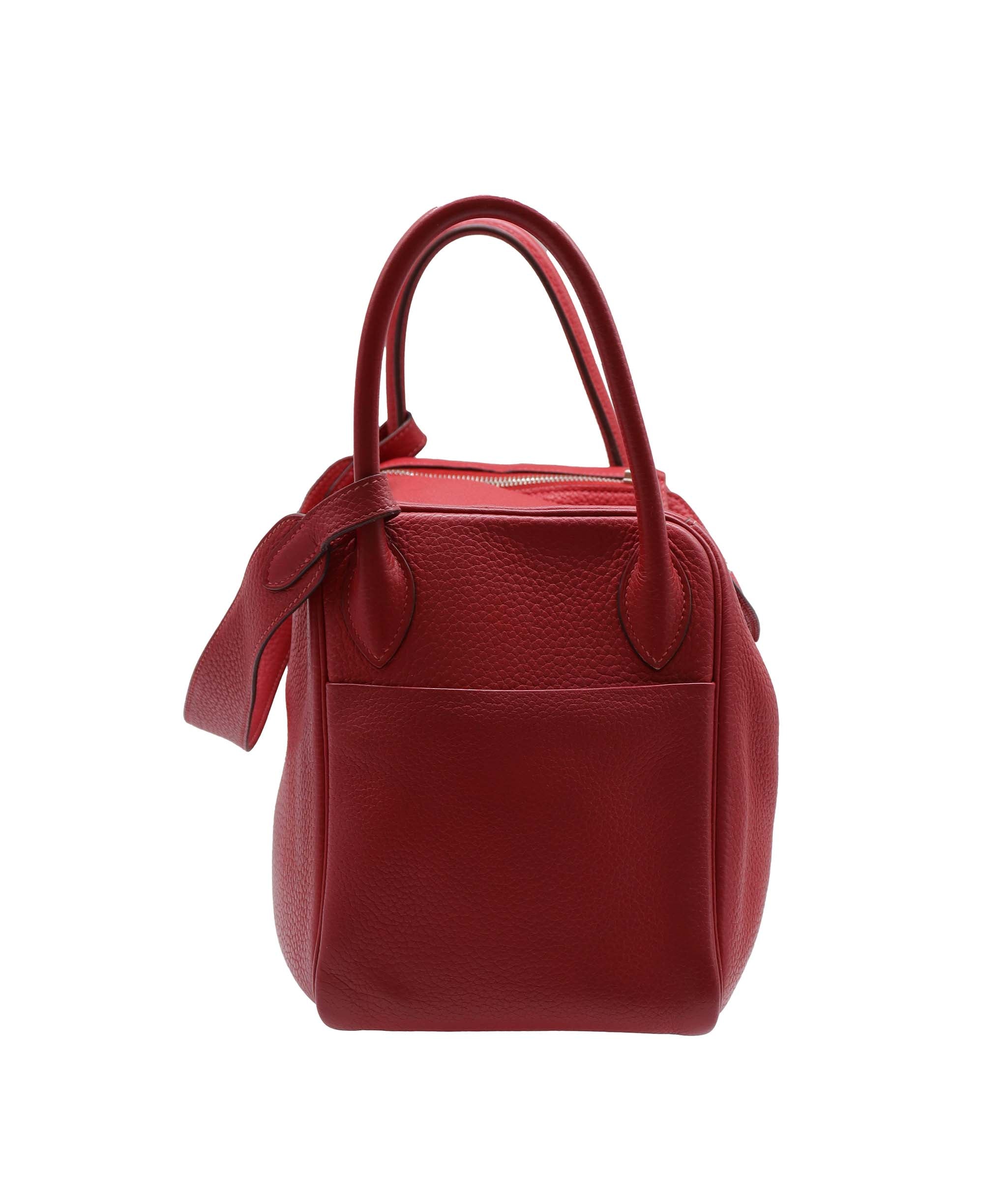 Hermès Hermes Lindy 30 Rouge Clemence PHW #T DXBA0068