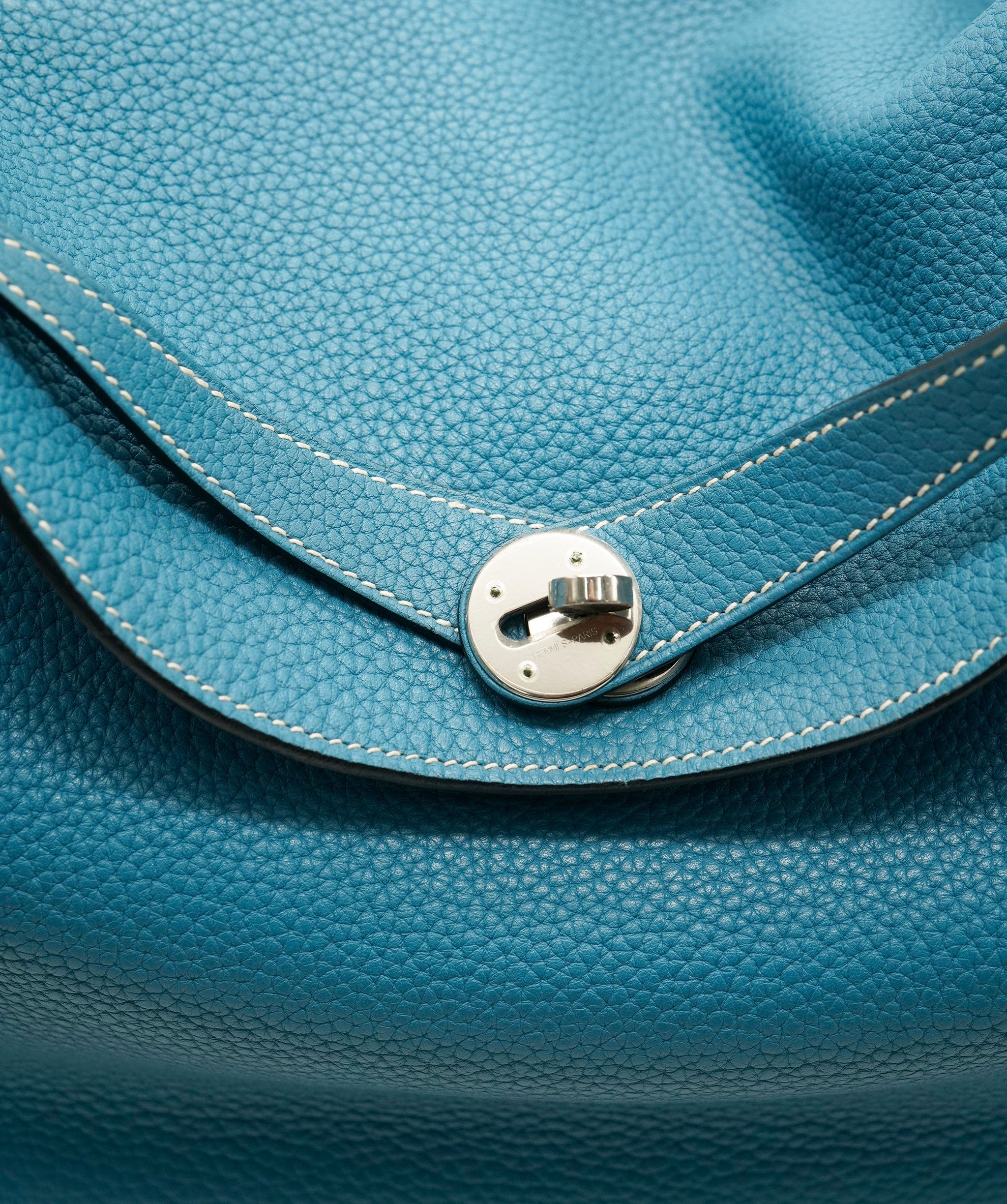 Hermès Hermes Lindy 34 Blue Jean Clemence PHW #R ASL10548