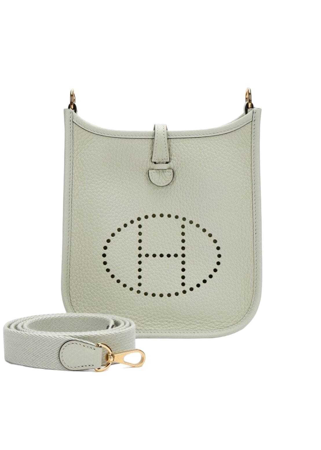 Hermès Hermes Mini Evelyn Gris Neve Clemence GHW #U SKC1697