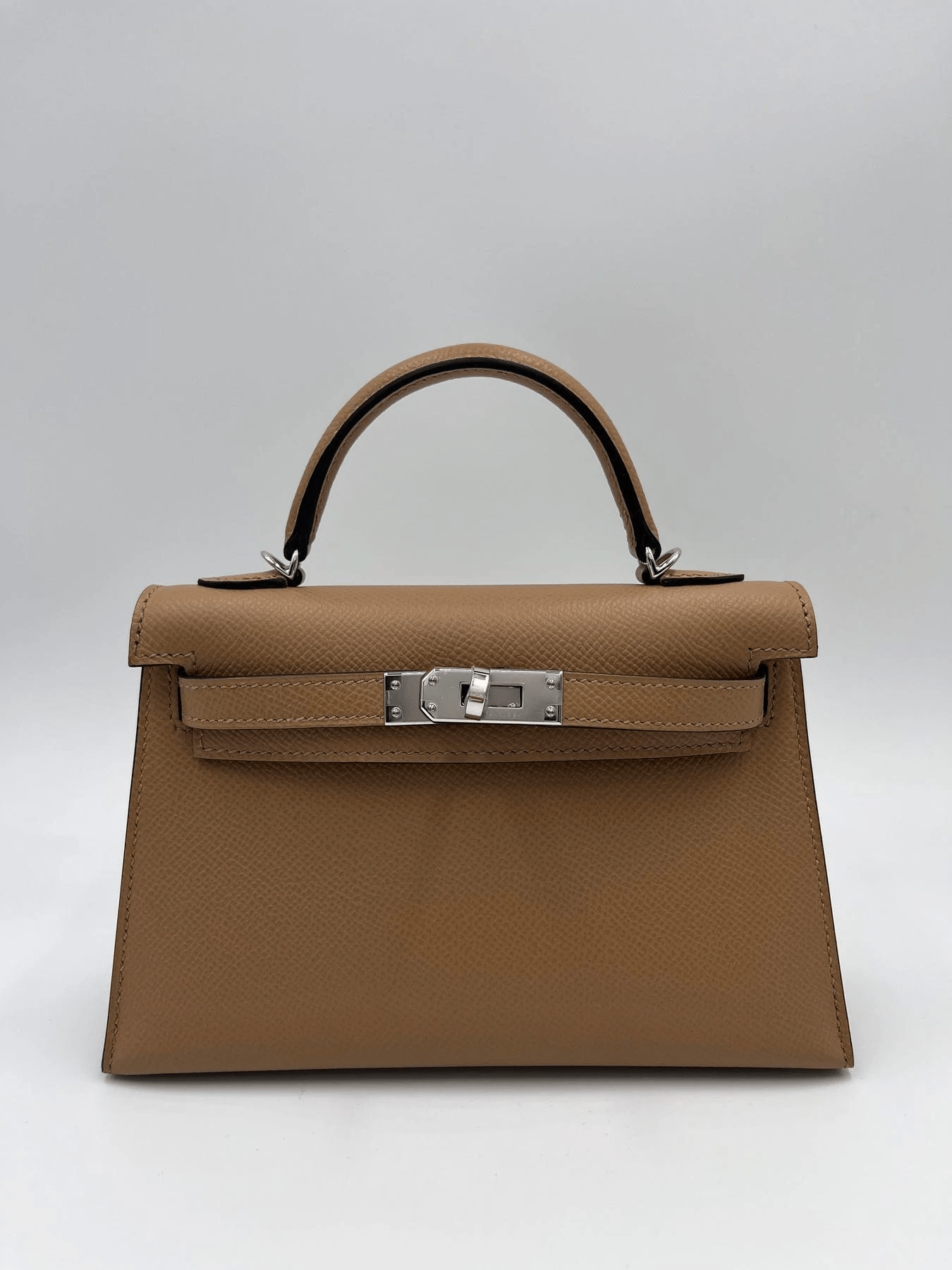 Hermès HERMÈS MINI KELLY II 20CM CHAI Epsom Leather with Palladium Hardware