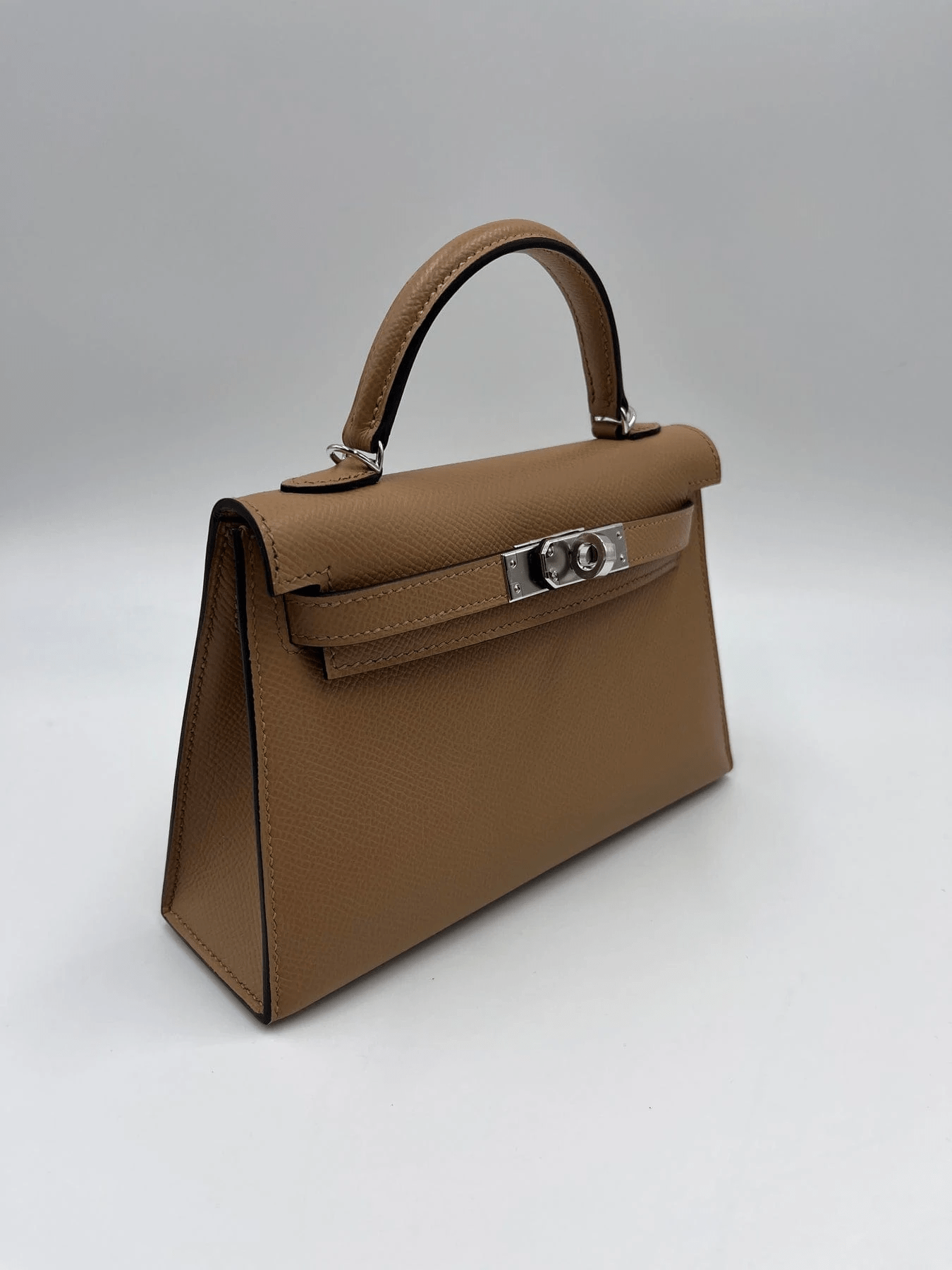 Hermès HERMÈS MINI KELLY II 20CM CHAI Epsom Leather with Palladium Hardware