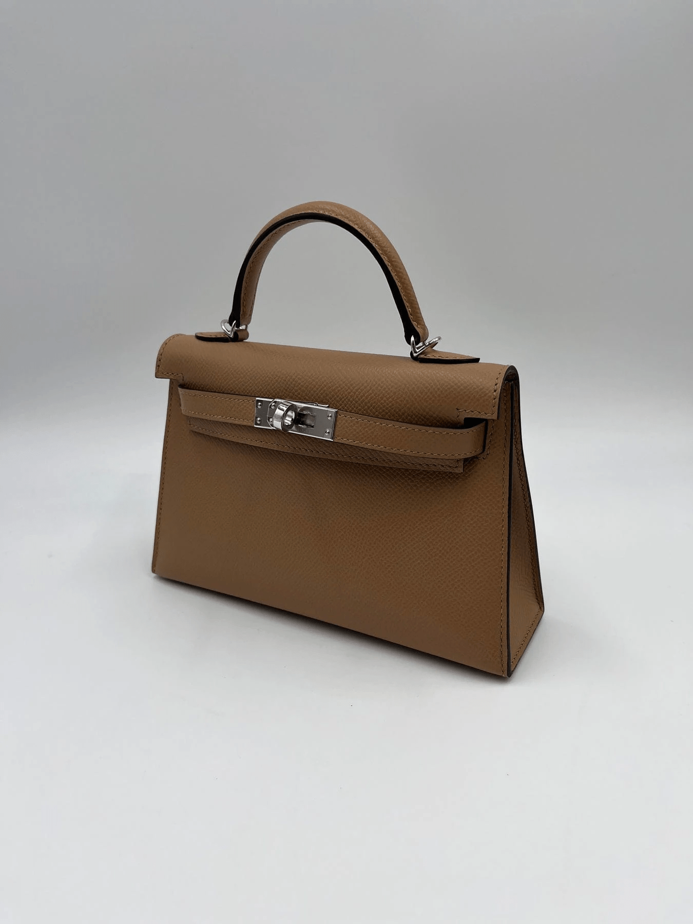 Hermès HERMÈS MINI KELLY II 20CM CHAI Epsom Leather with Palladium Hardware