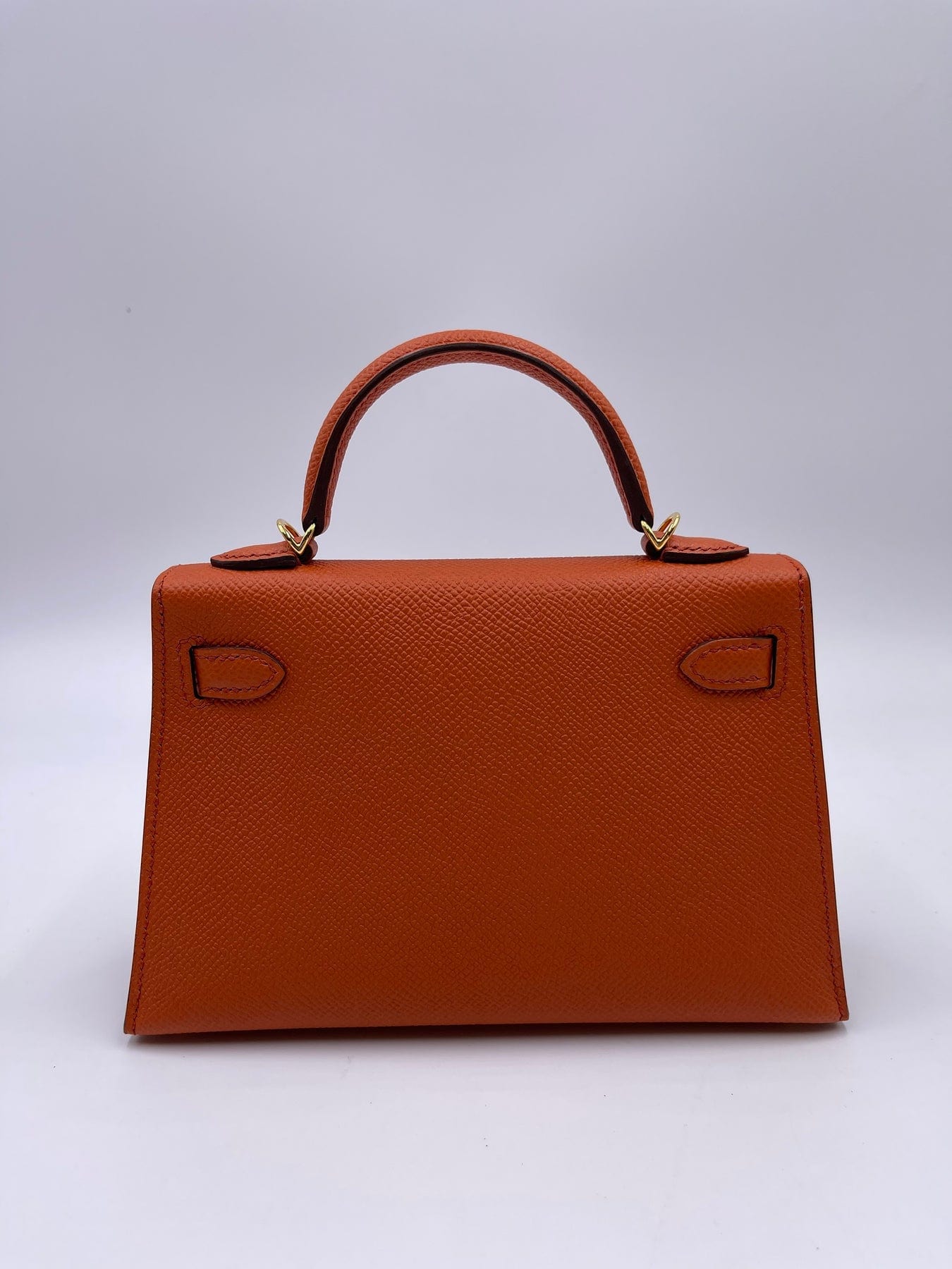 Hermès HERMÈS MINI KELLY II 20CM TERRE BATTUE Epsom Leather with Gold Hardware