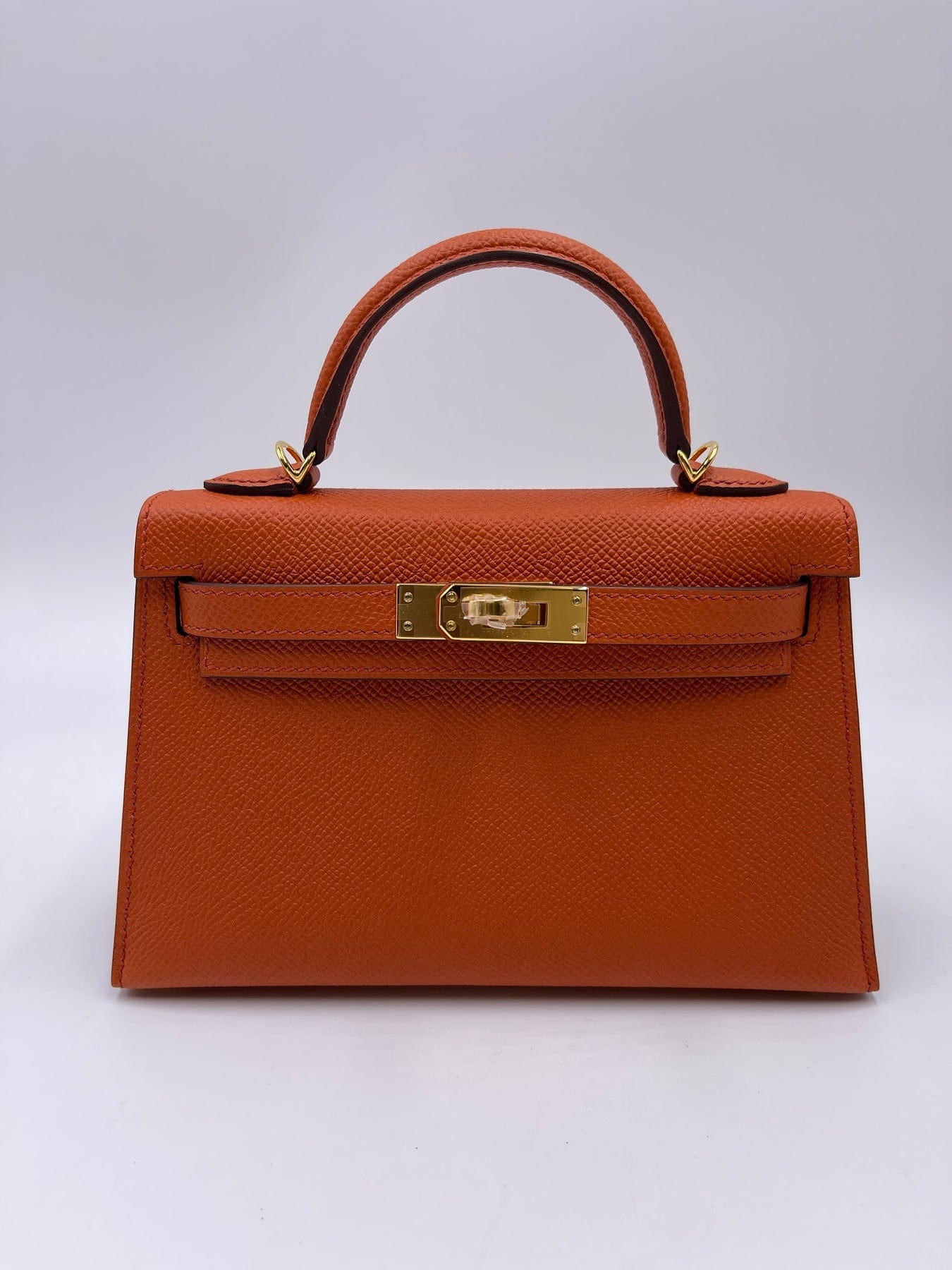 Hermès HERMÈS MINI KELLY II 20CM TERRE BATTUE Epsom Leather with Gold Hardware