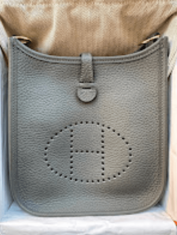 Hermès Hermes  Preloved Mini Evelyne (c) Gris Meyer GHW U TC ALTC0675