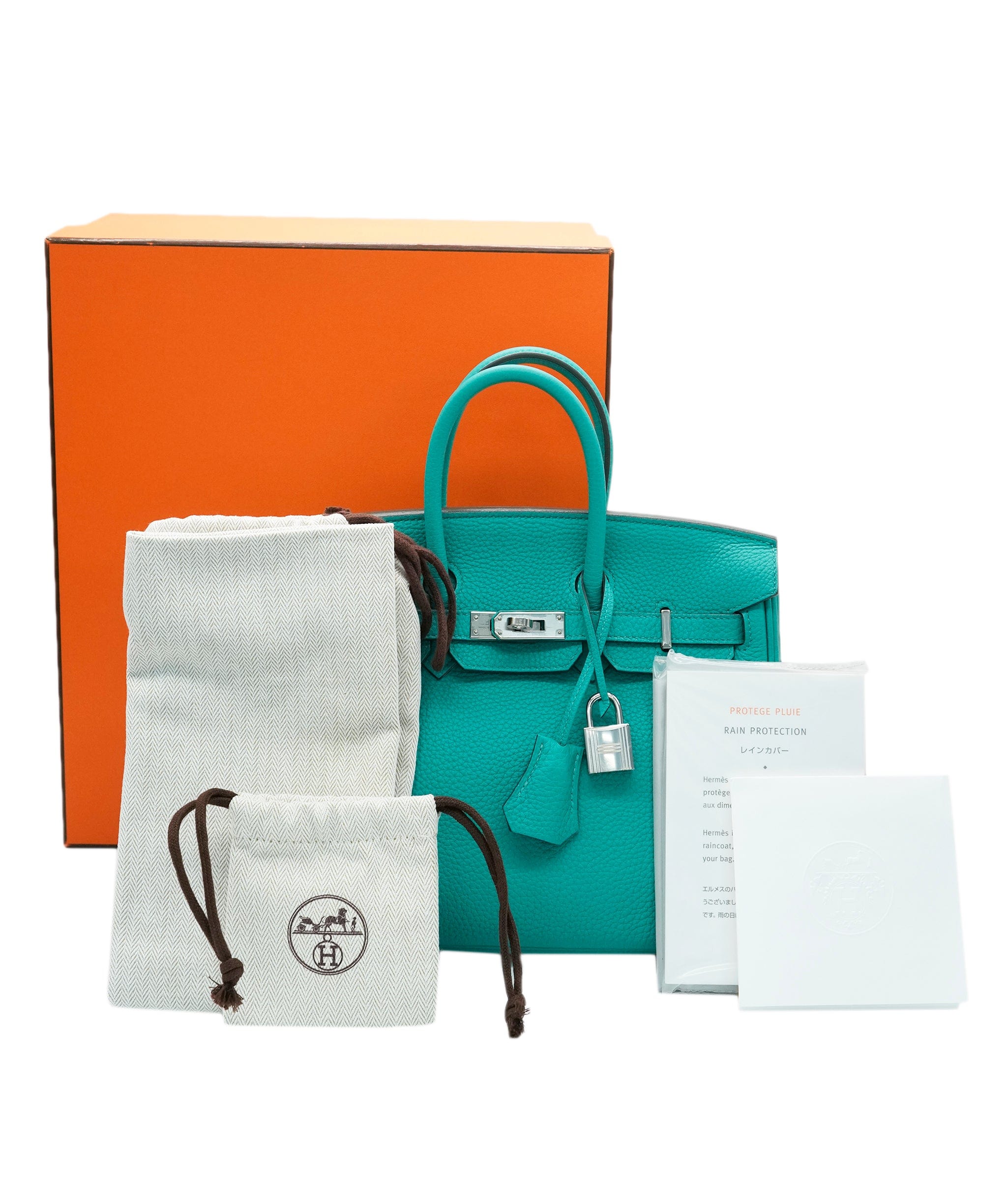 Hermès Hermes Verso Birkin 25 Togo Vert Verone Blue Izmir PHW DBXS0005