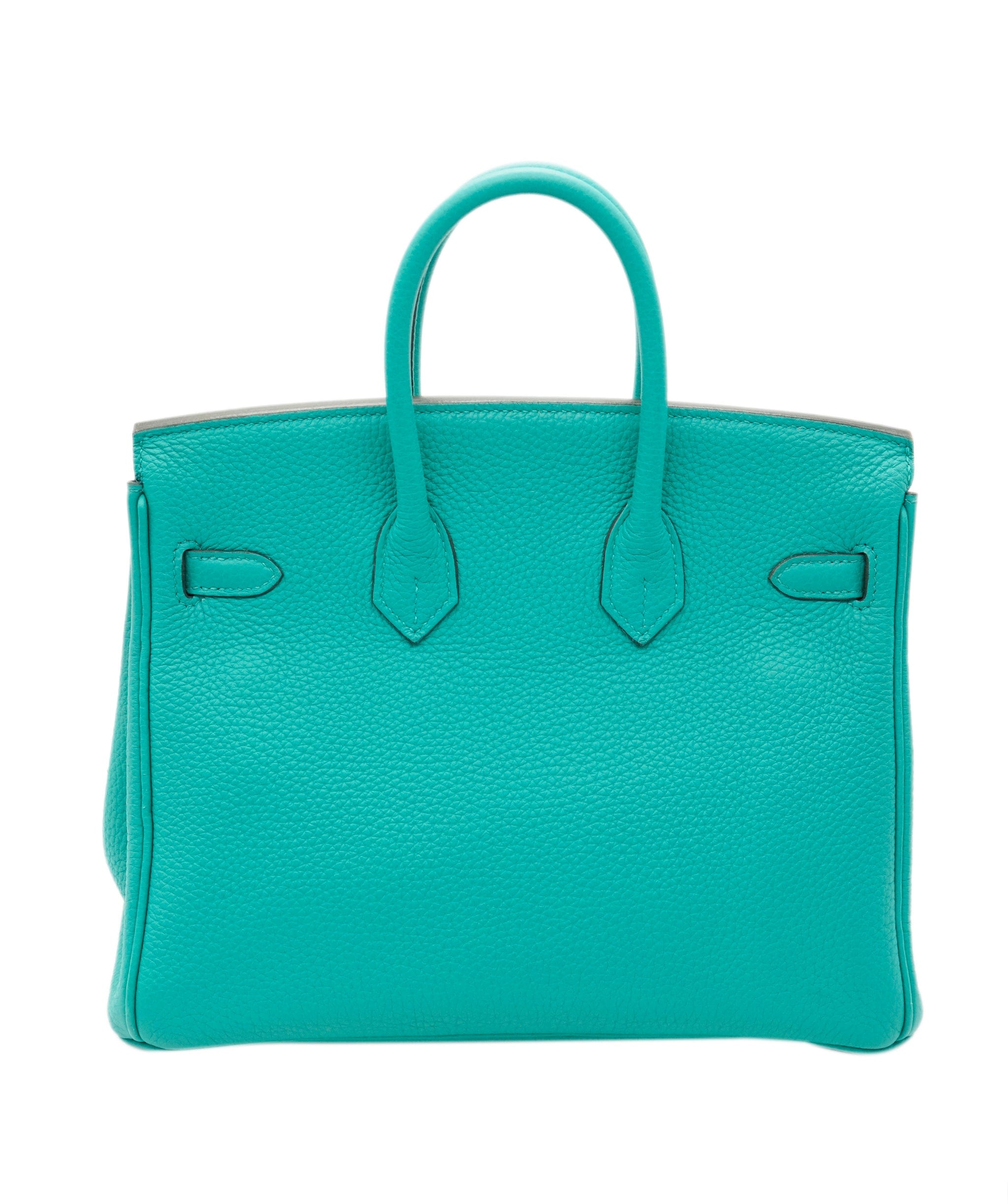 Hermès Hermes Verso Birkin 25 Togo Vert Verone Blue Izmir PHW DBXS0005