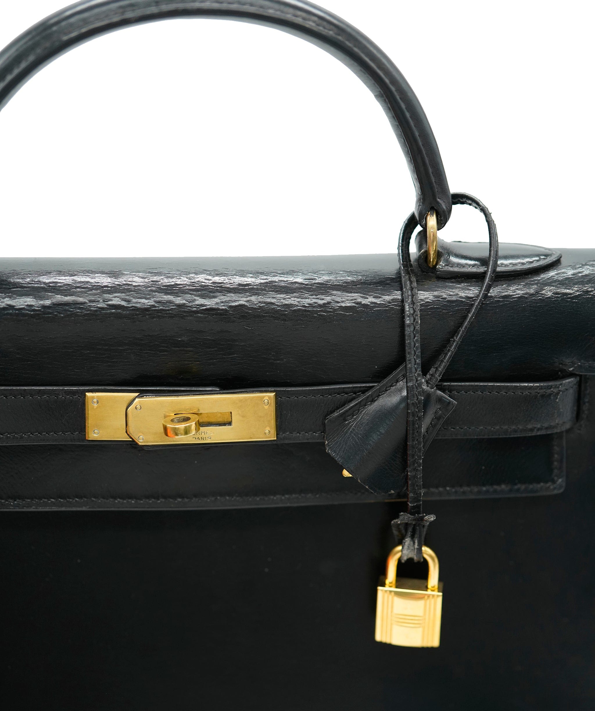 Hermès Hermes Vintage 1960 Kelly 32 Black Box Sellier With GHW  ALC1532